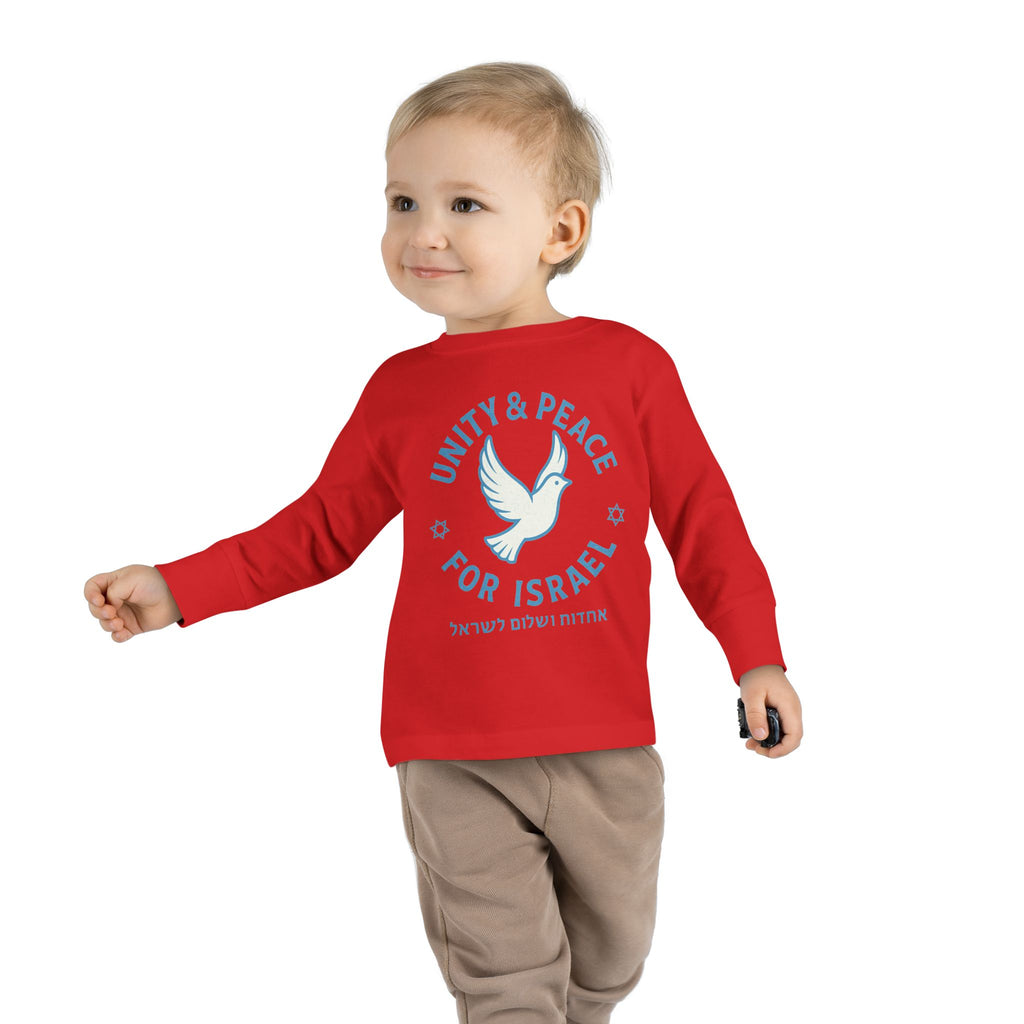 Unity Peace For Israel Toddler Long Sleeve Tee - American Zionist