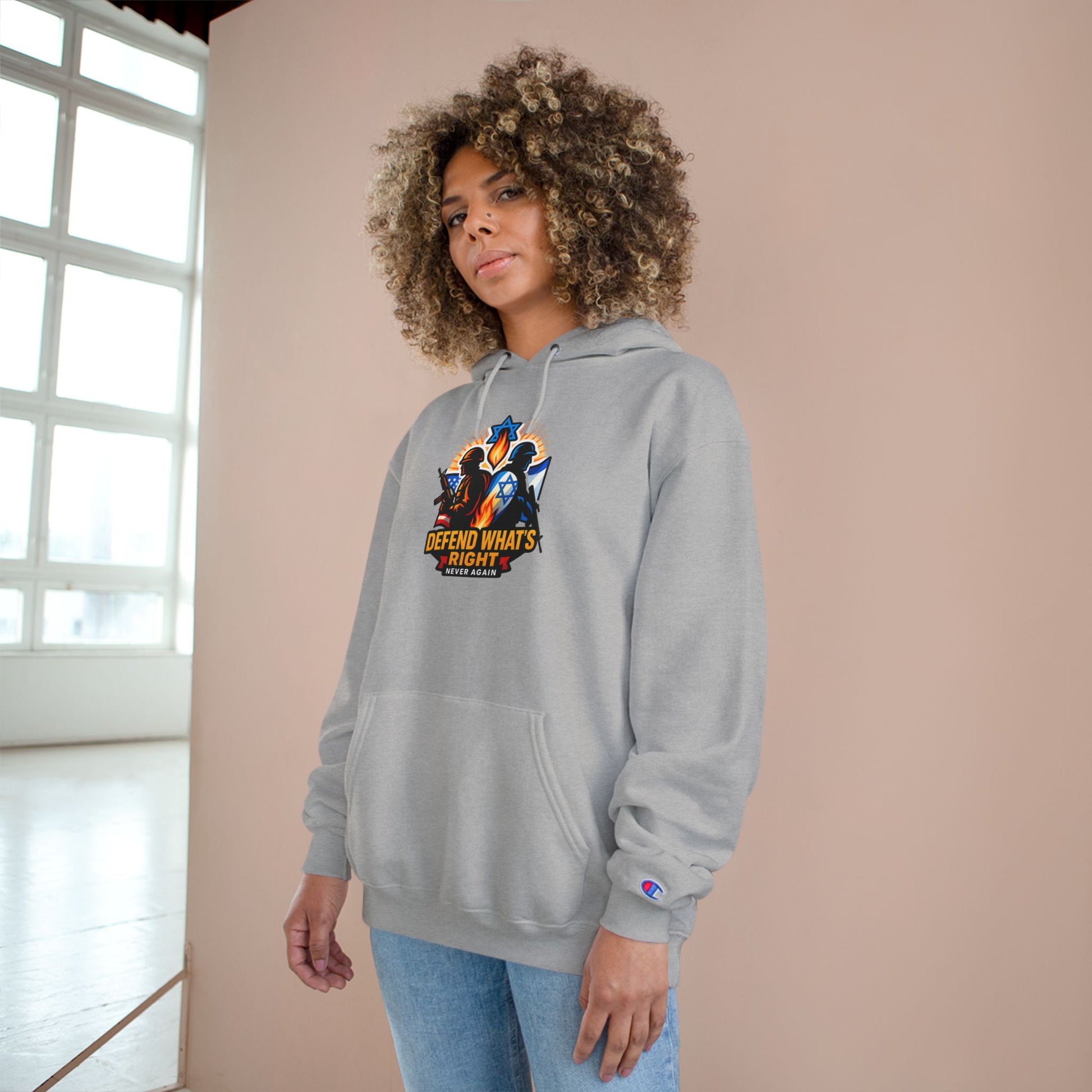Defend What's Right Champion Hoodie - American Zionist