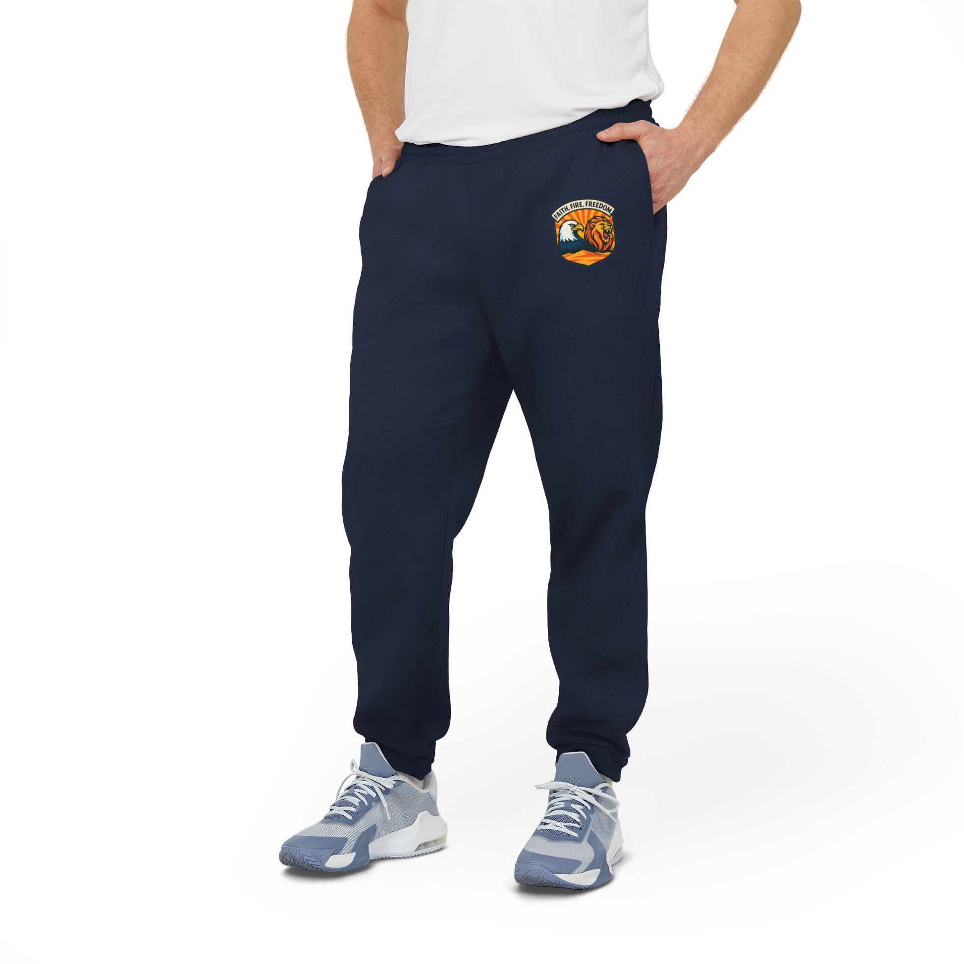 Lions Eagles Rise Adidas Unisex Fleece Joggers - American Zionist