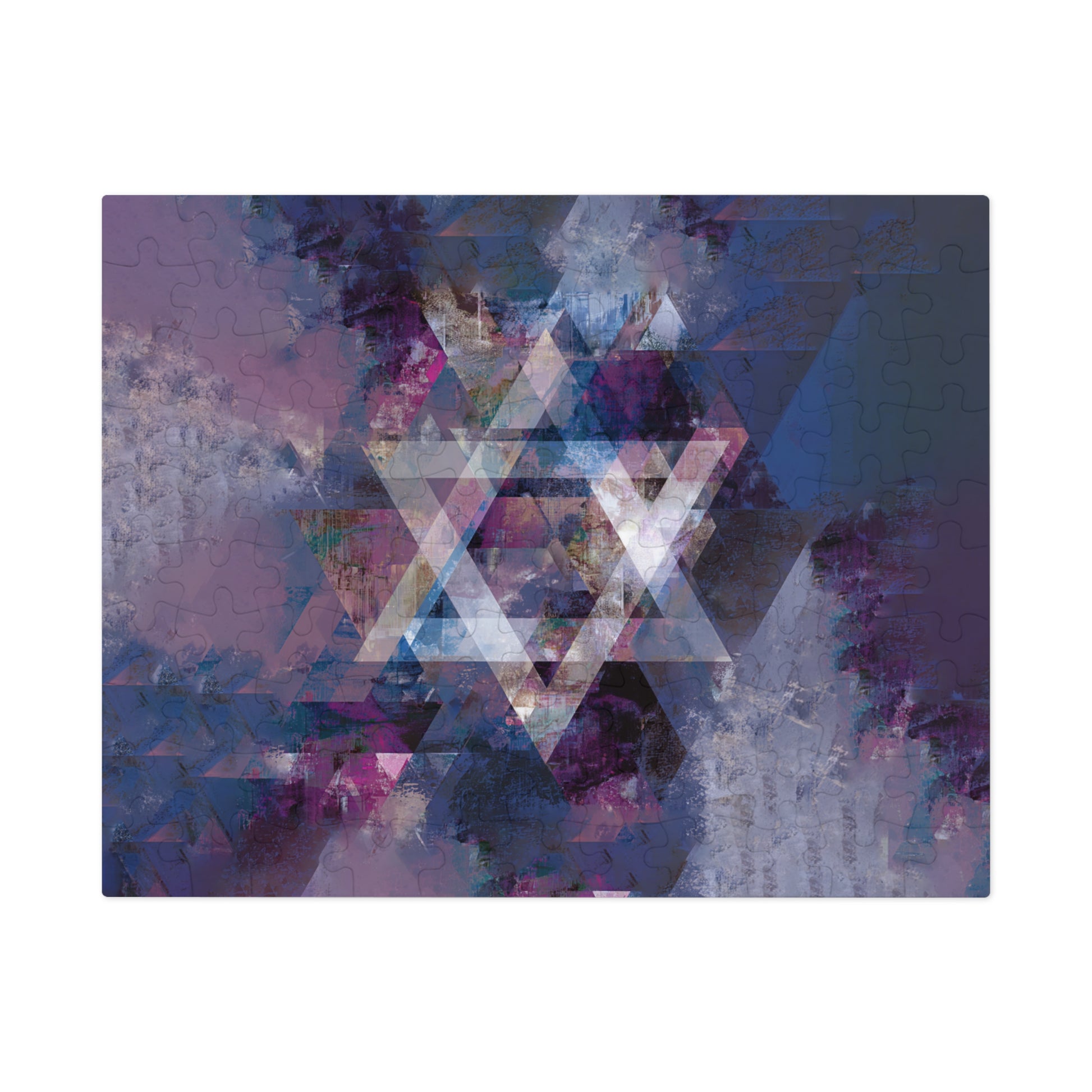 Abstract Star of David Jigsaw Puzzle with Tin - American Zionist