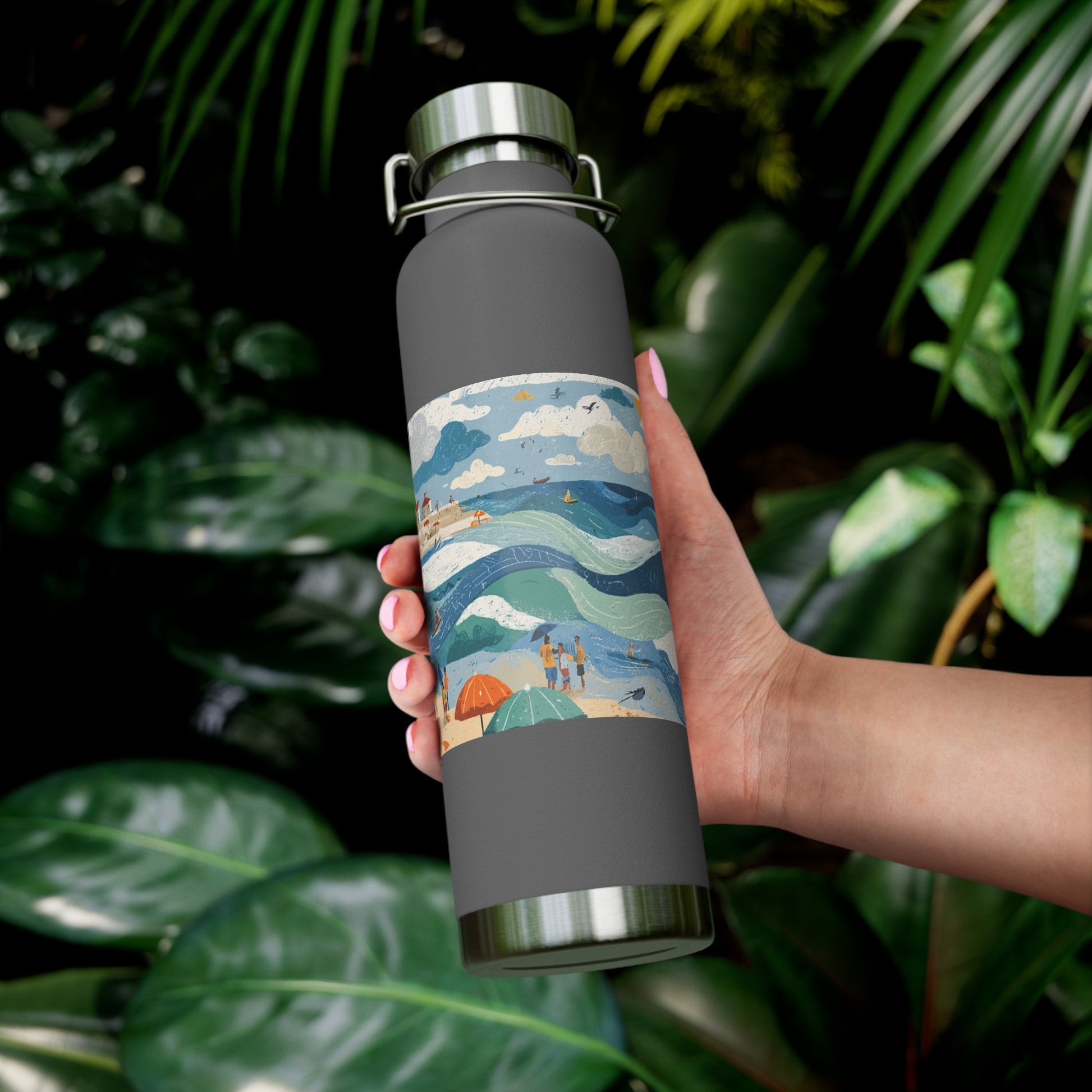 Tel Aviv Beach Copper Vacuum Insulated Bottle, 22oz - American Zionist