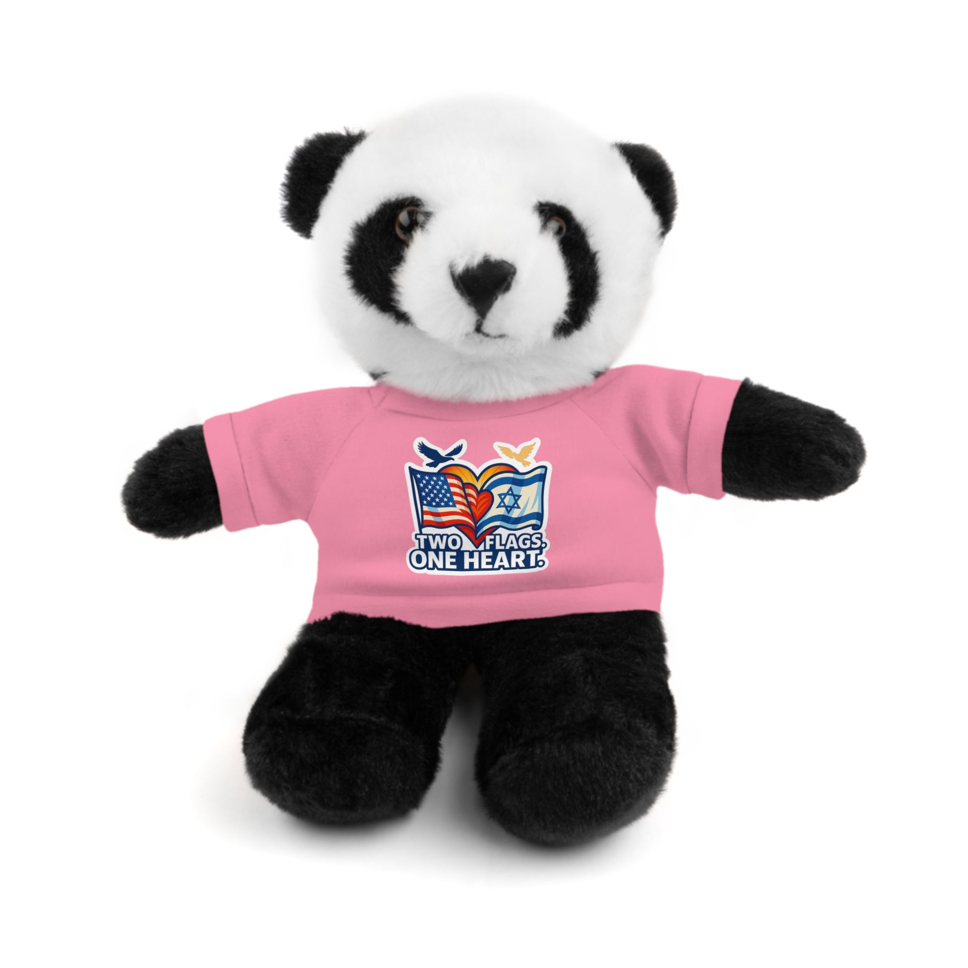 Two Flags. One Heart Stuffed Animals with Tee - American Zionist