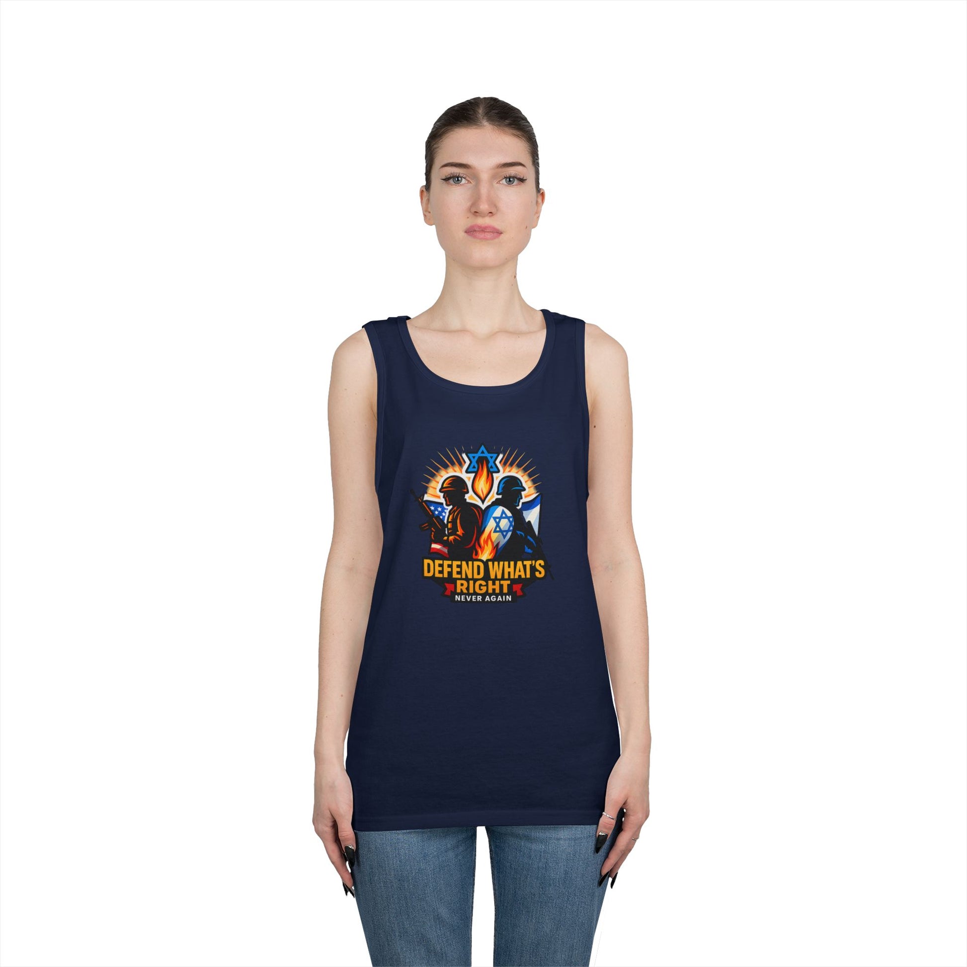 Defend Whats Right Unisex Heavy Cotton Tank Top - American Zionist