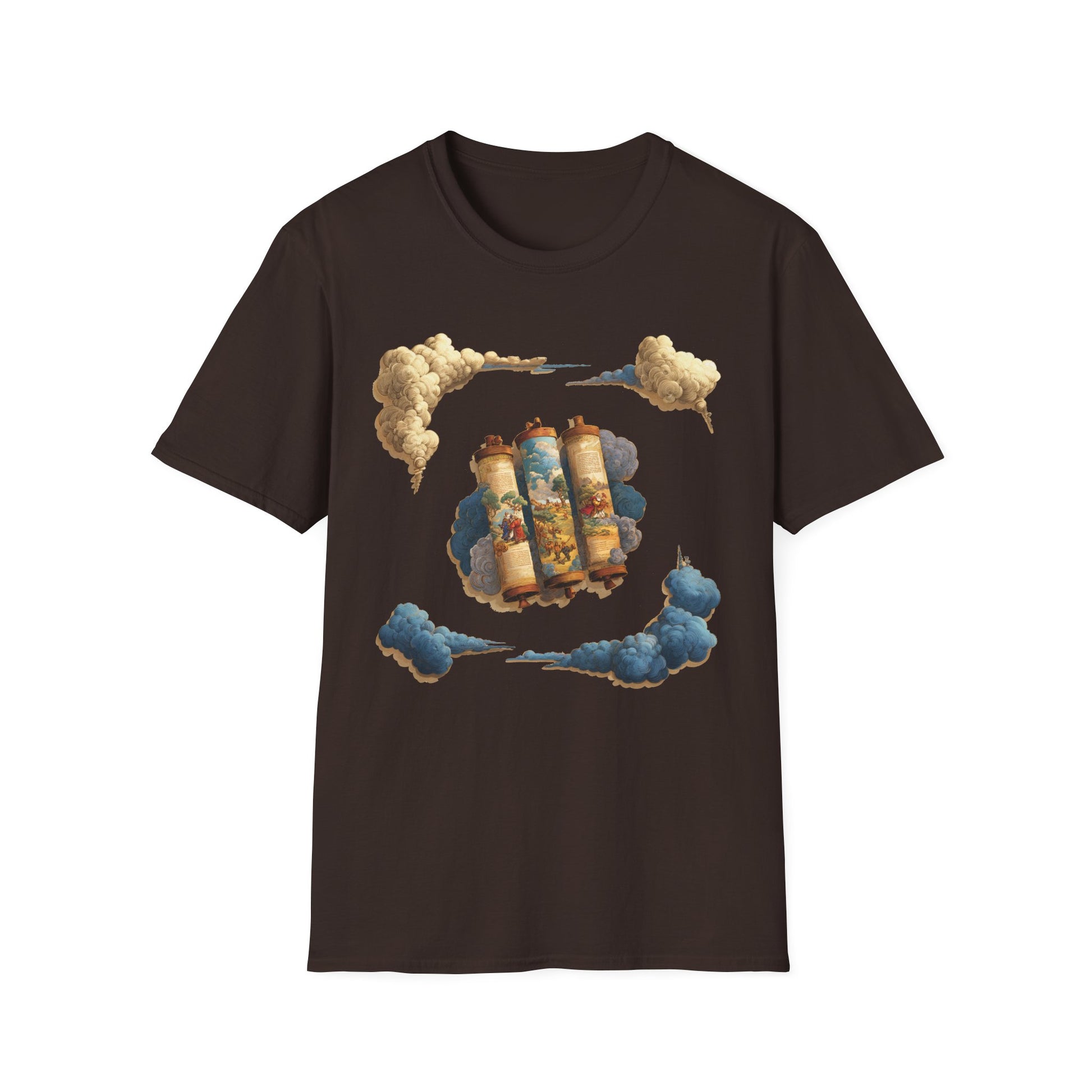 Cloudy Scroll of Moses Unisex Softstyle T-Shirt - American Zionist