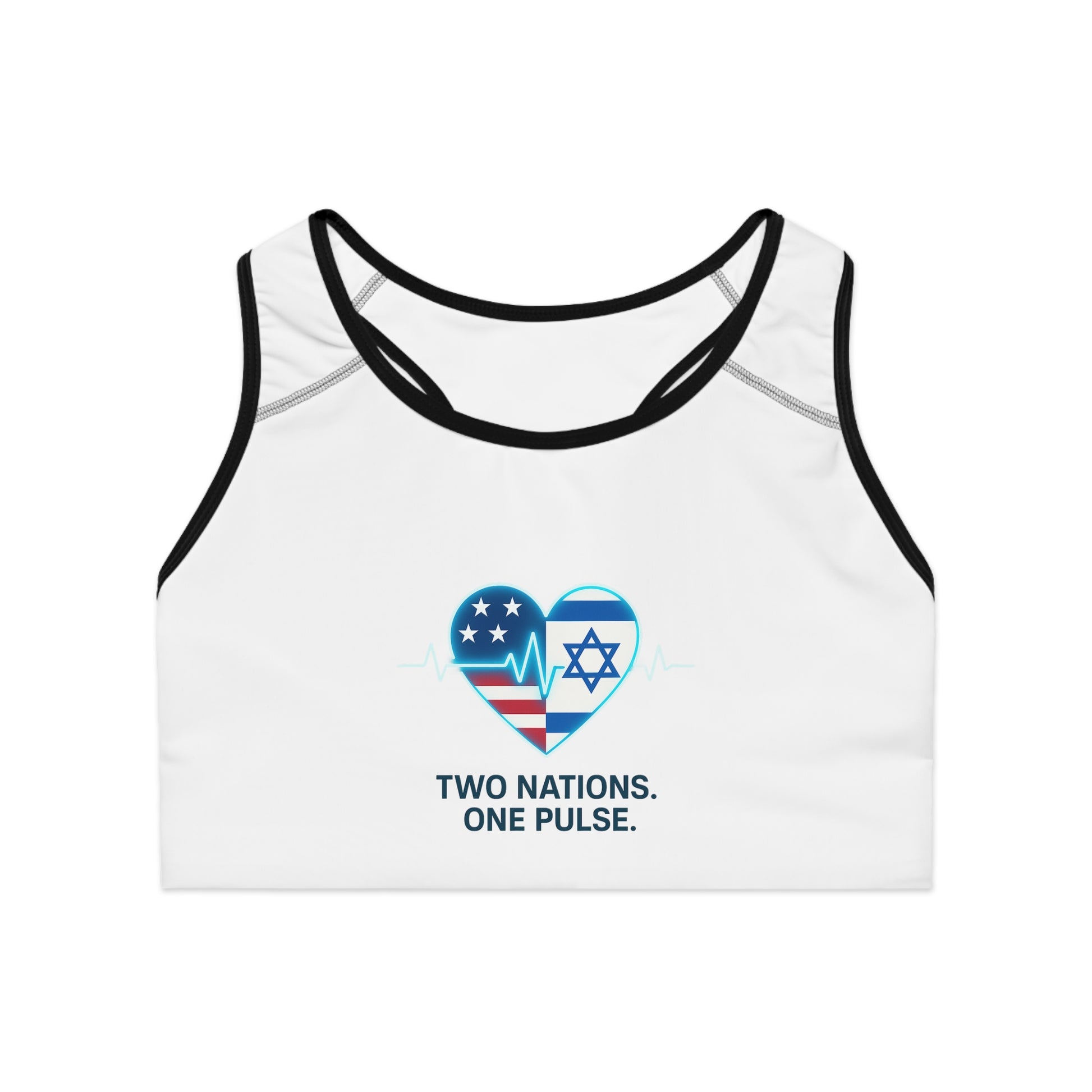 Two Nations One Pulse Sports Bra (AOP) - American Zionist