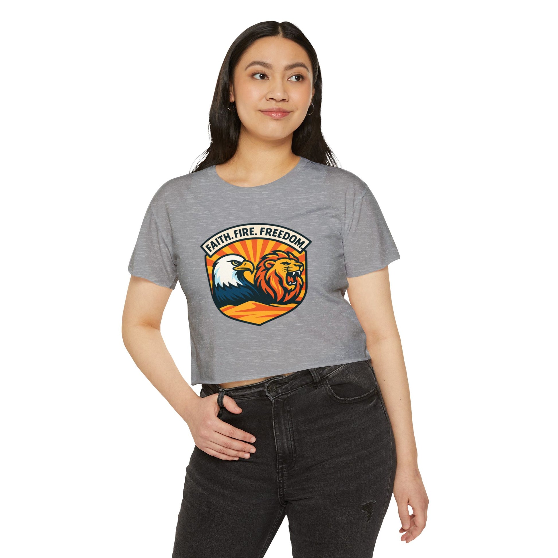 Lions Eagles Rise Women's Festival Crop Top - American Zionist