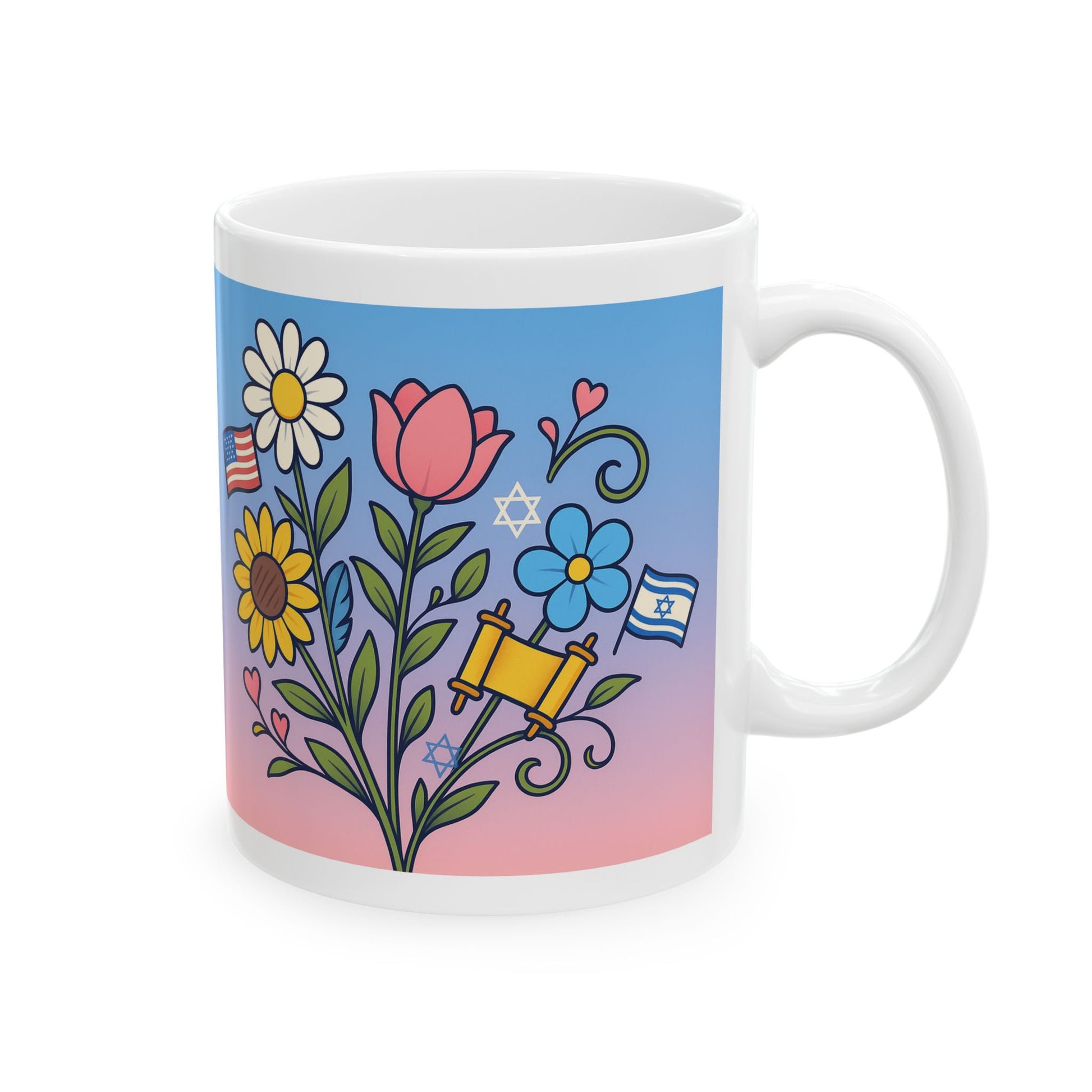 Flourish With Freedom Ceramic Mug 11oz, 15oz - American Zionist
