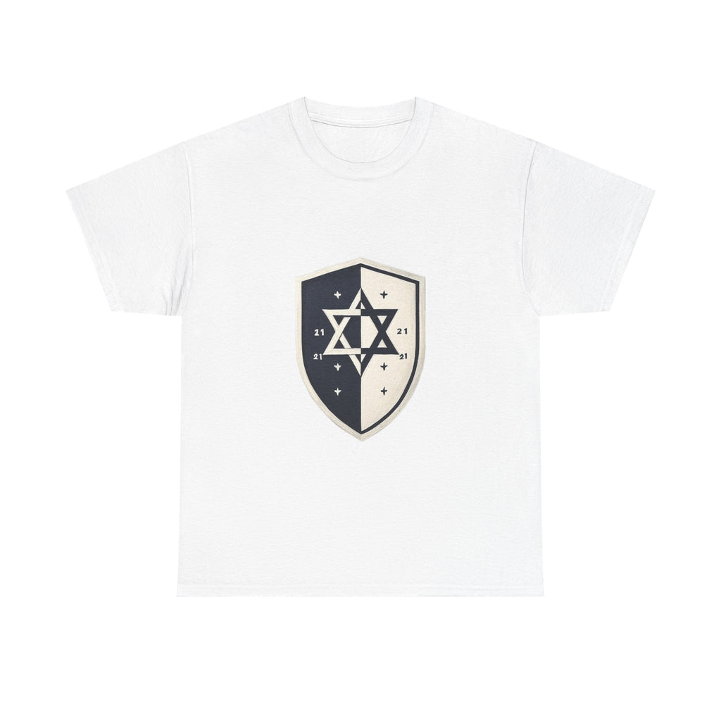 Black and White Shield Unisex Heavy Cotton Tee - American Zionist