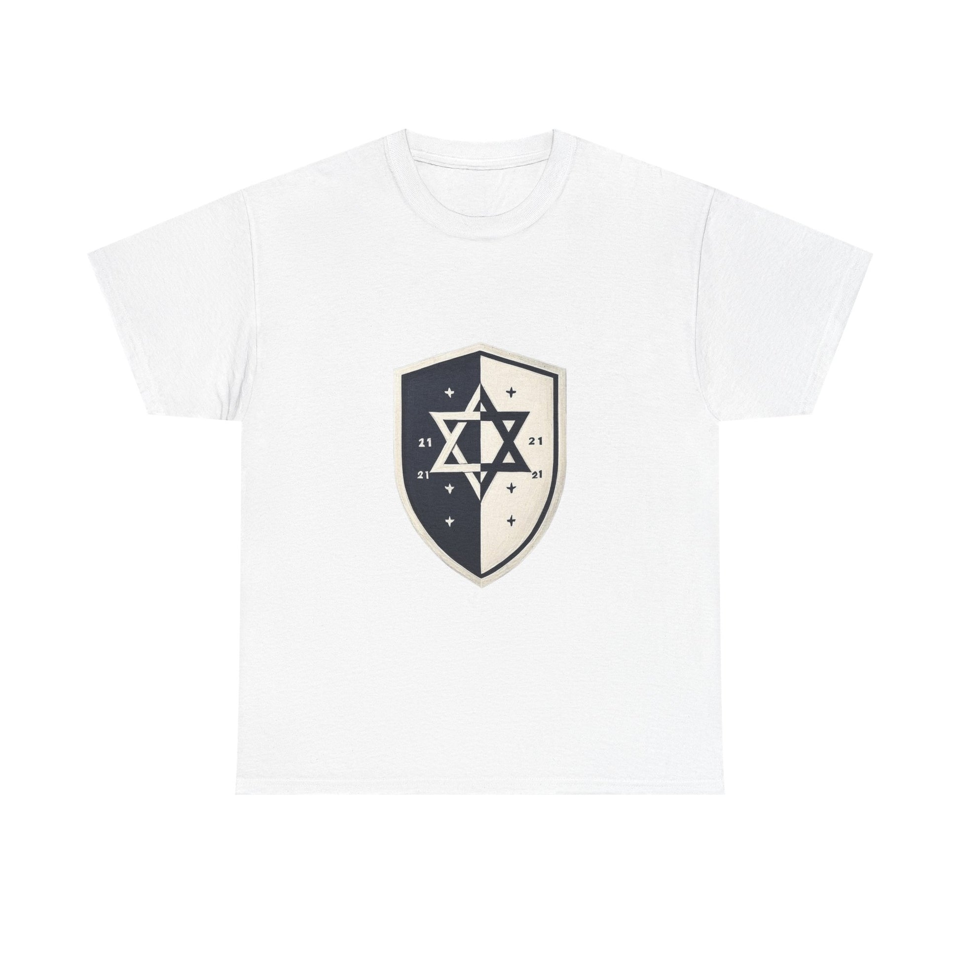 Black and White Shield Unisex Heavy Cotton Tee - American Zionist