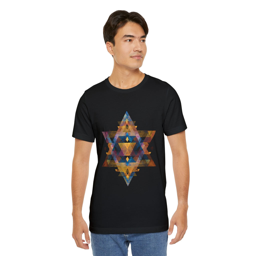 Star of David Geometric Unisex Jersey T-Shirt - American Zionist