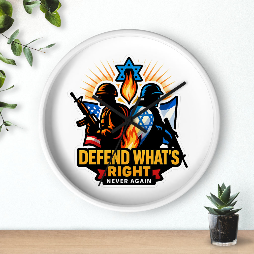 Defend Whats Right Wall Clock - American Zionist