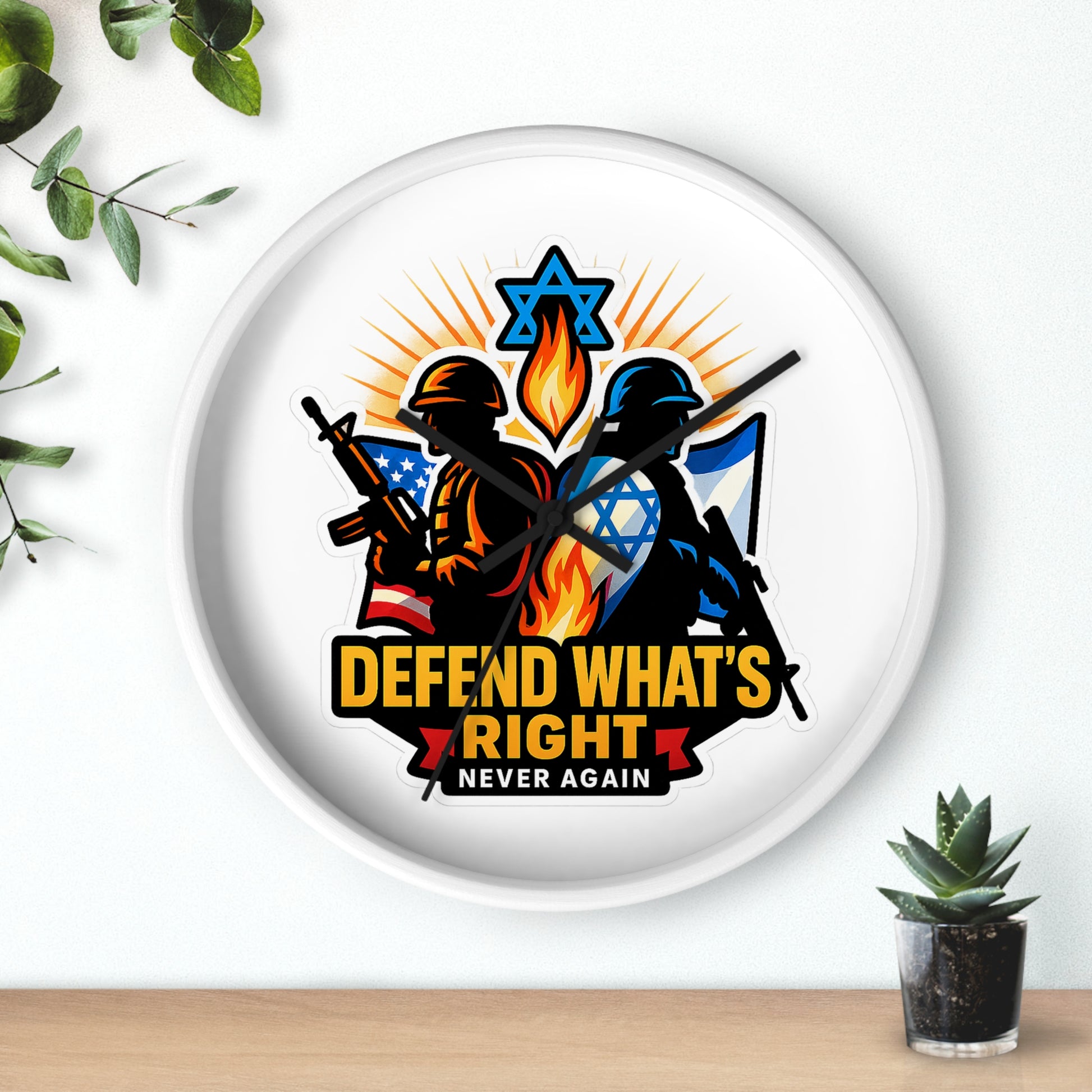 Defend Whats Right Wall Clock - American Zionist