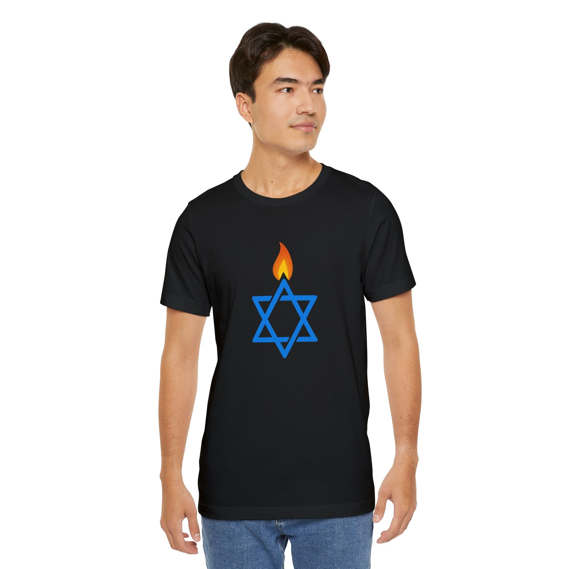 Fire Stars Of David Unisex Jersey T-Shirt - American Zionist