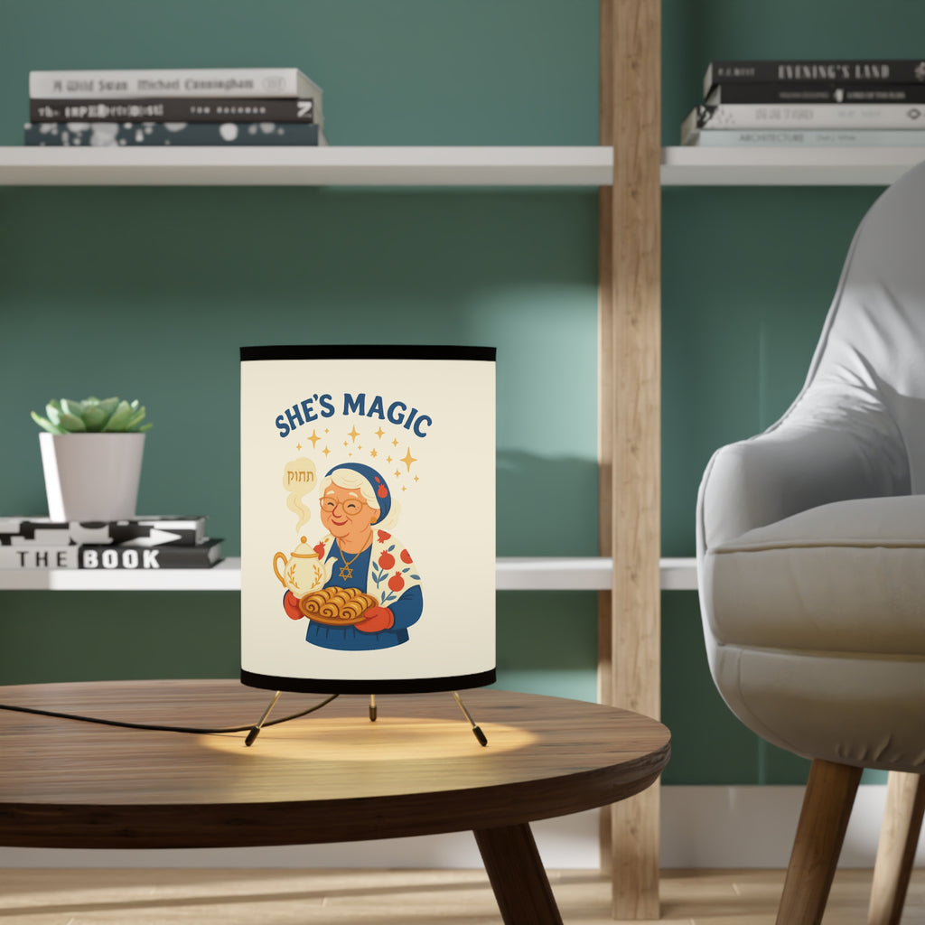 Grandma Magic Tripod Lamp with High - Res Printed Shade - American Zionist