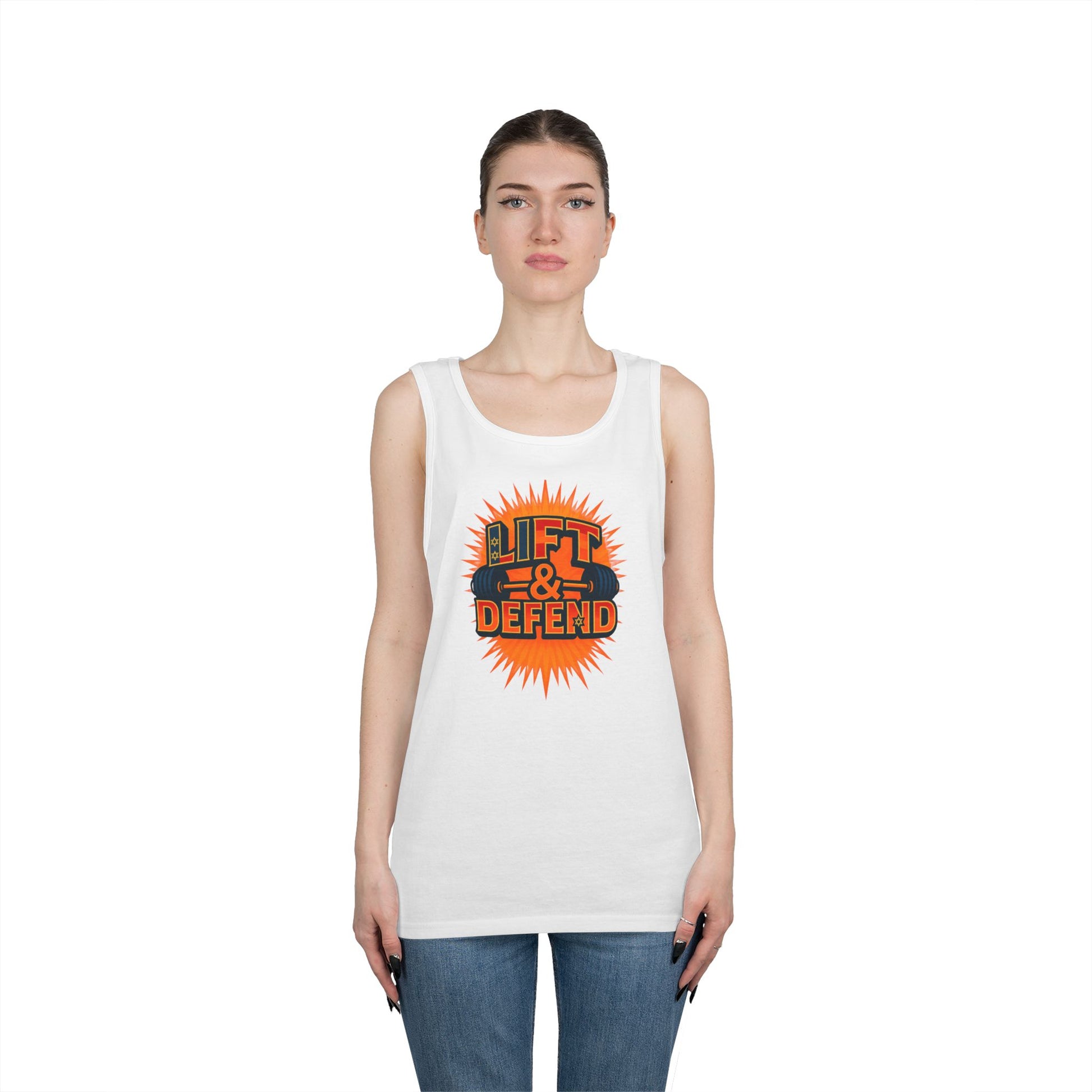 Lift Defend Unisex Heavy Cotton Tank Top - American Zionist