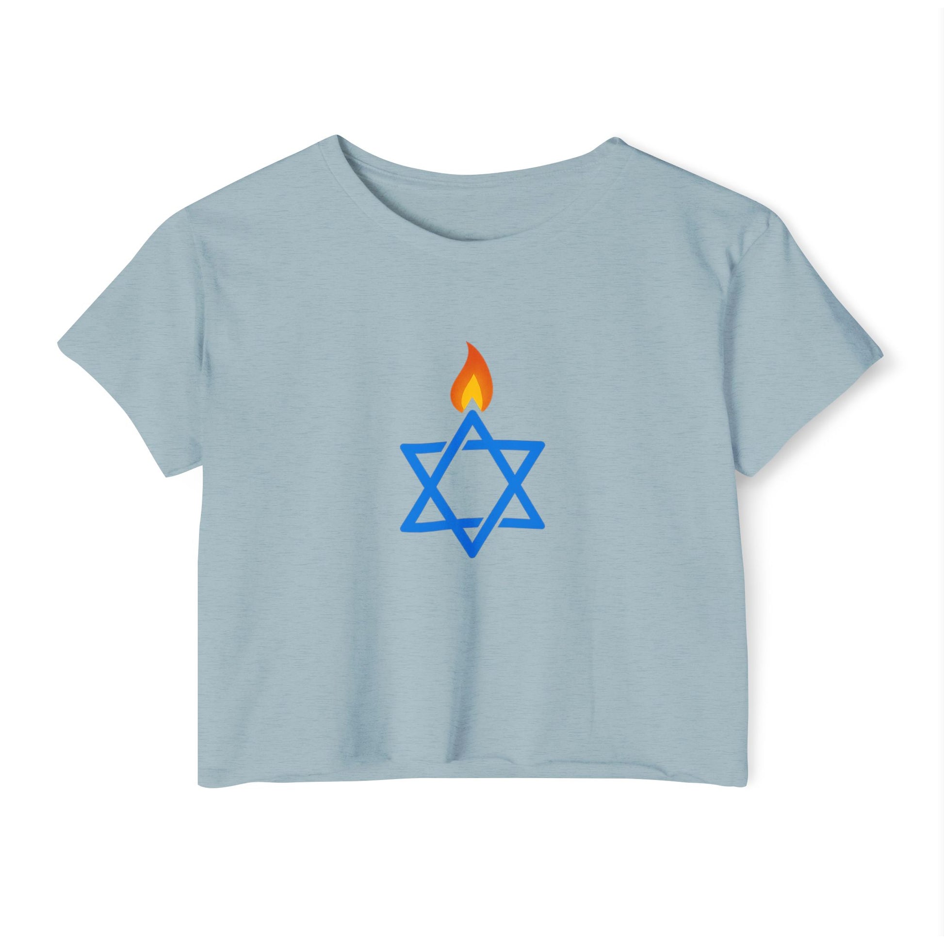 Fire Stars Of David Women's Festival Crop Top - American Zionist