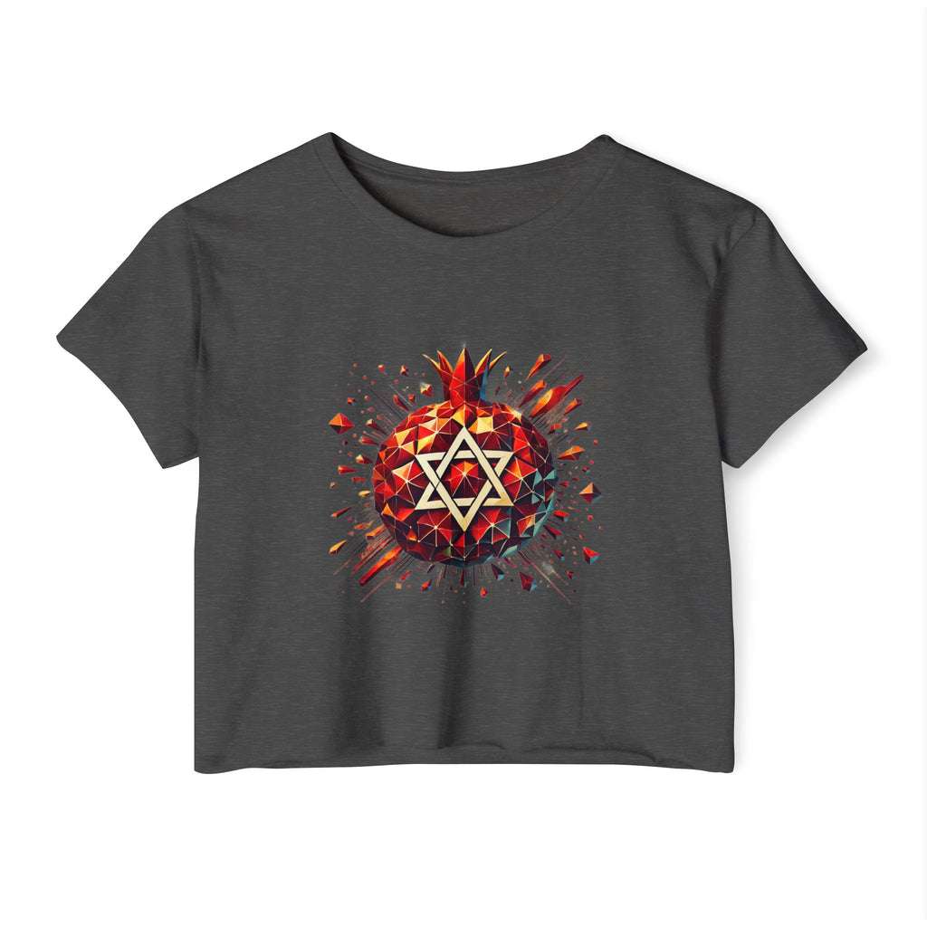 Pomegranate Star of David Women's Festival Crop Top - American Zionist
