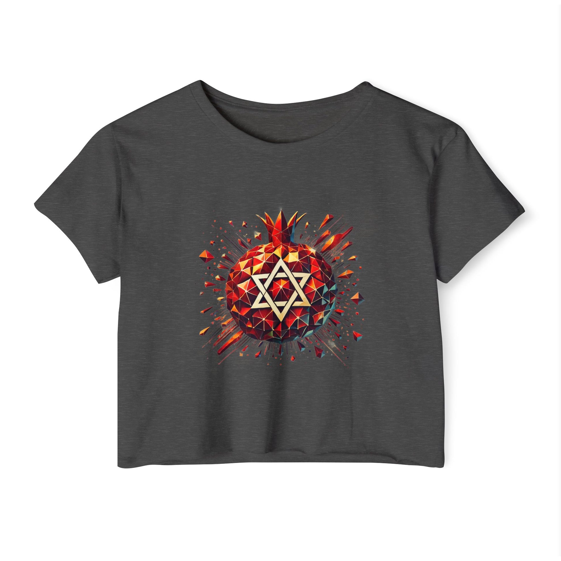 Pomegranate Star of David Women's Festival Crop Top - American Zionist