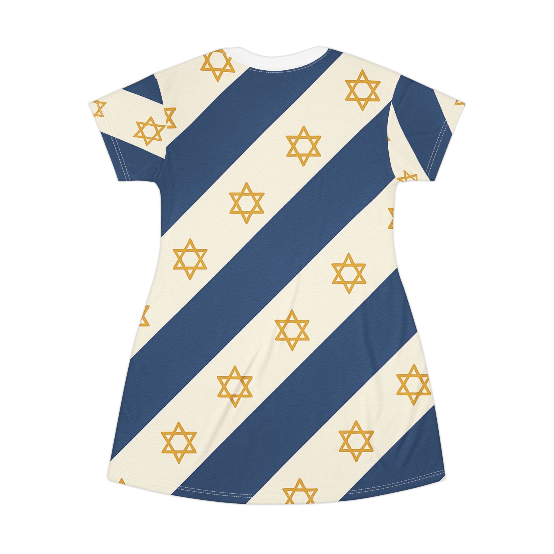 Israel Regalia Stripe T-Shirt Dress (AOP) - American Zionist