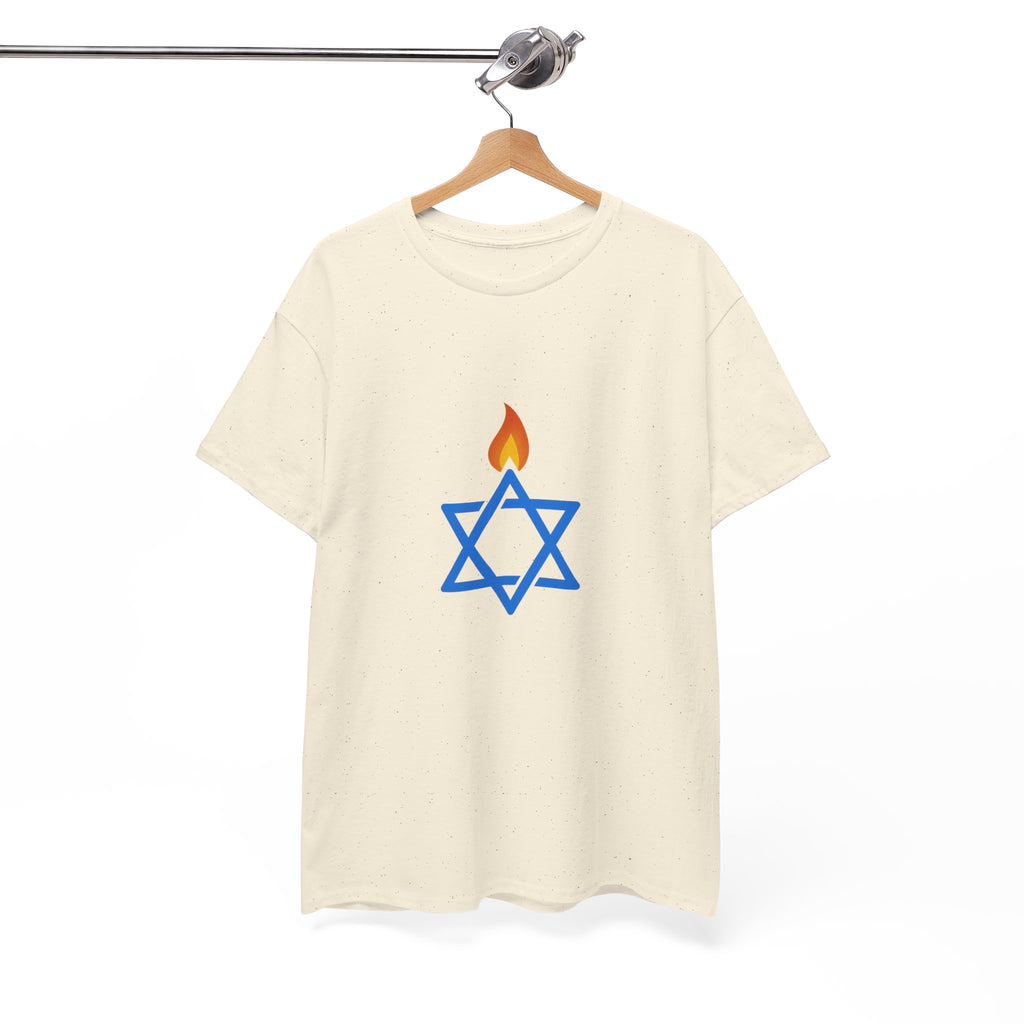 Fire Stars Of David Unisex Heavy Cotton Tee - American Zionist