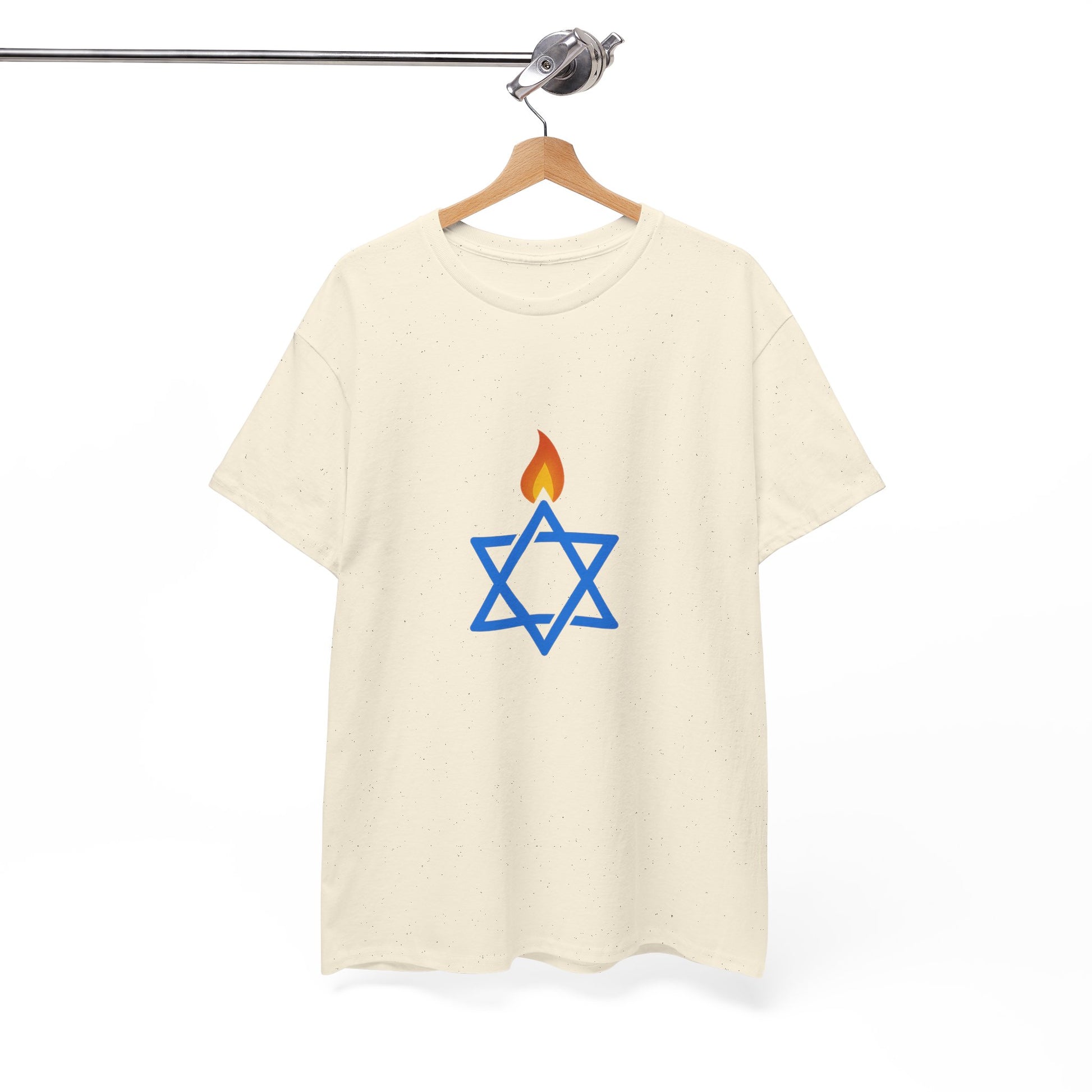 Fire Stars Of David Unisex Heavy Cotton Tee - American Zionist