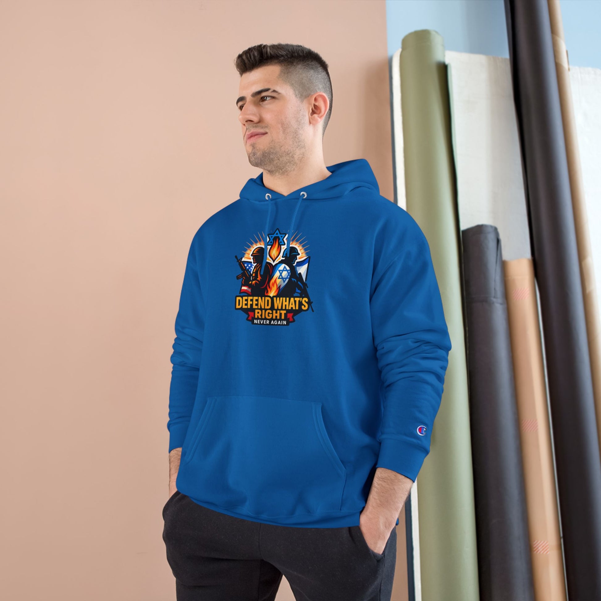 Defend What's Right Champion Hoodie - American Zionist