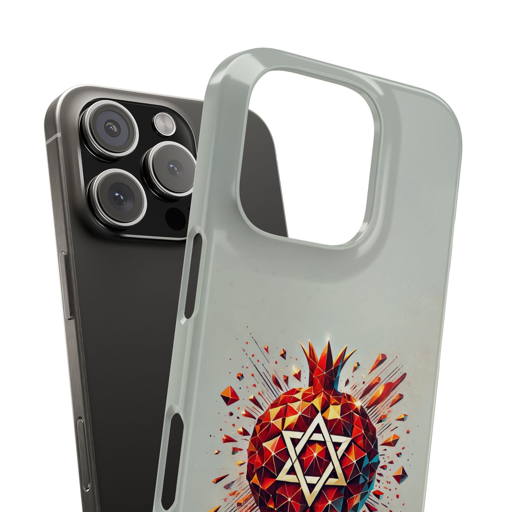 Pomegranate Star of David Slim Phone Cases - American Zionist