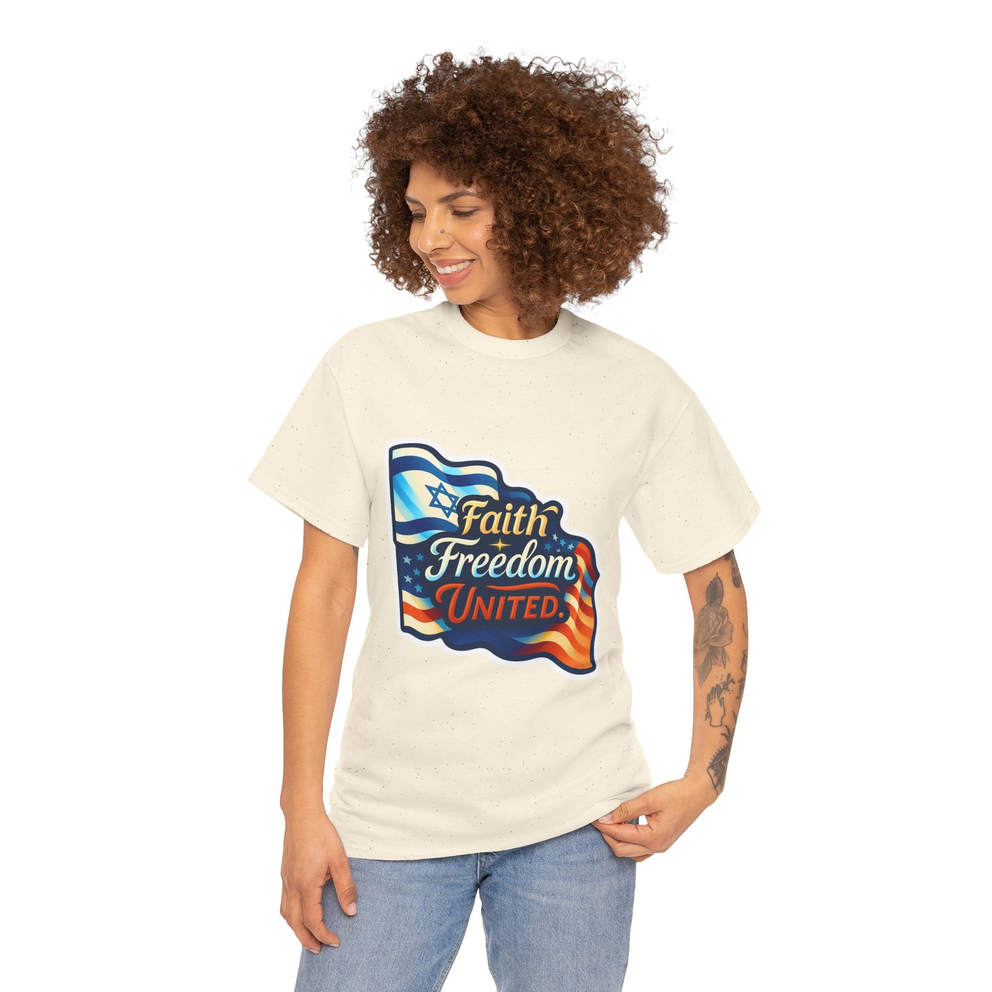 Faith Freedom United Unisex Heavy Cotton Tee - American Zionist