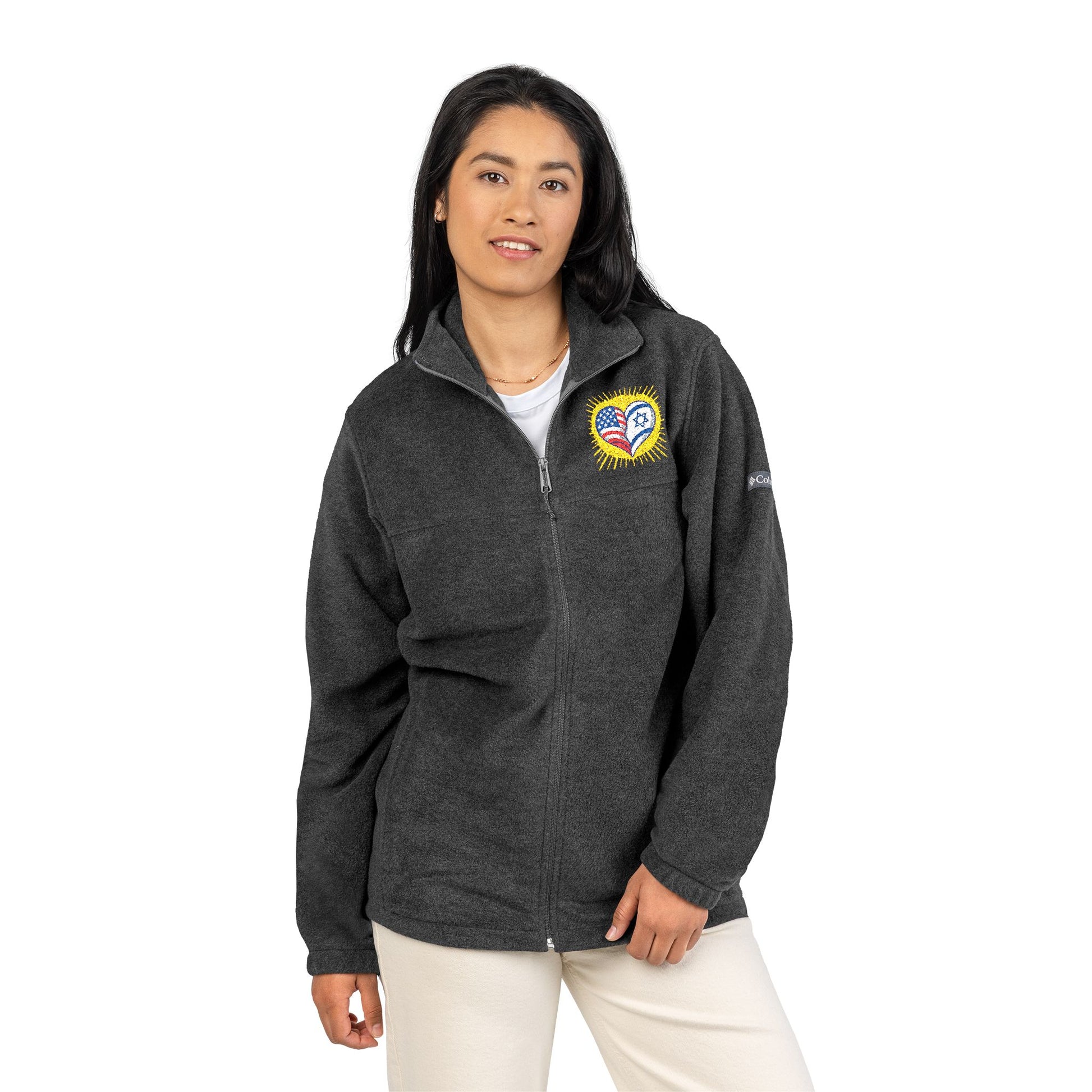 Heart of Two Nations Unisex Columbia Fleece Jacket - American Zionist