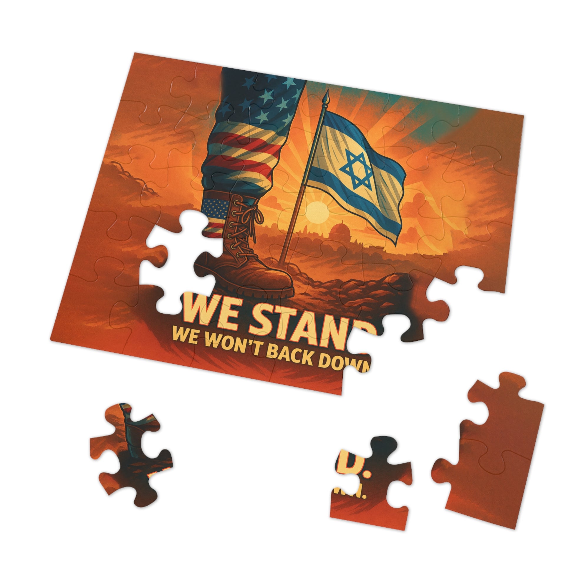 We Stand Jigsaw Puzzle with Tin - American Zionist