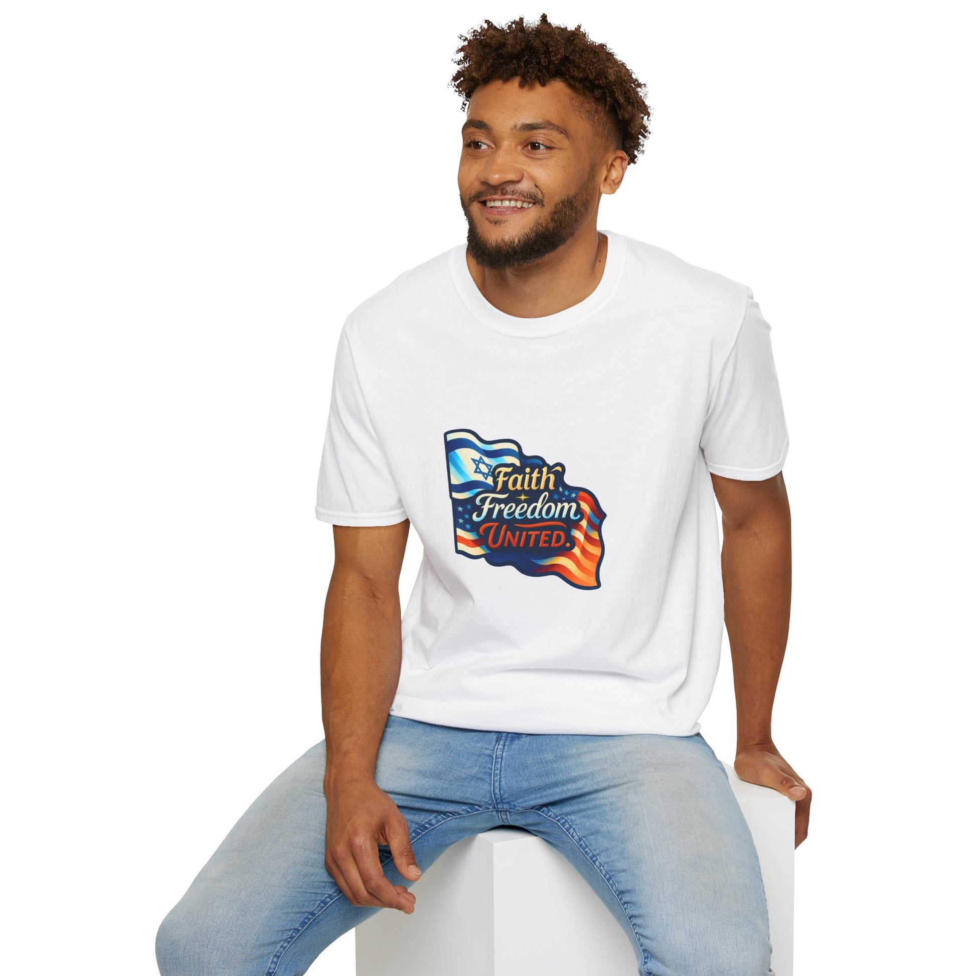 Faith Freedom United Unisex Softstyle T-Shirt - American Zionist