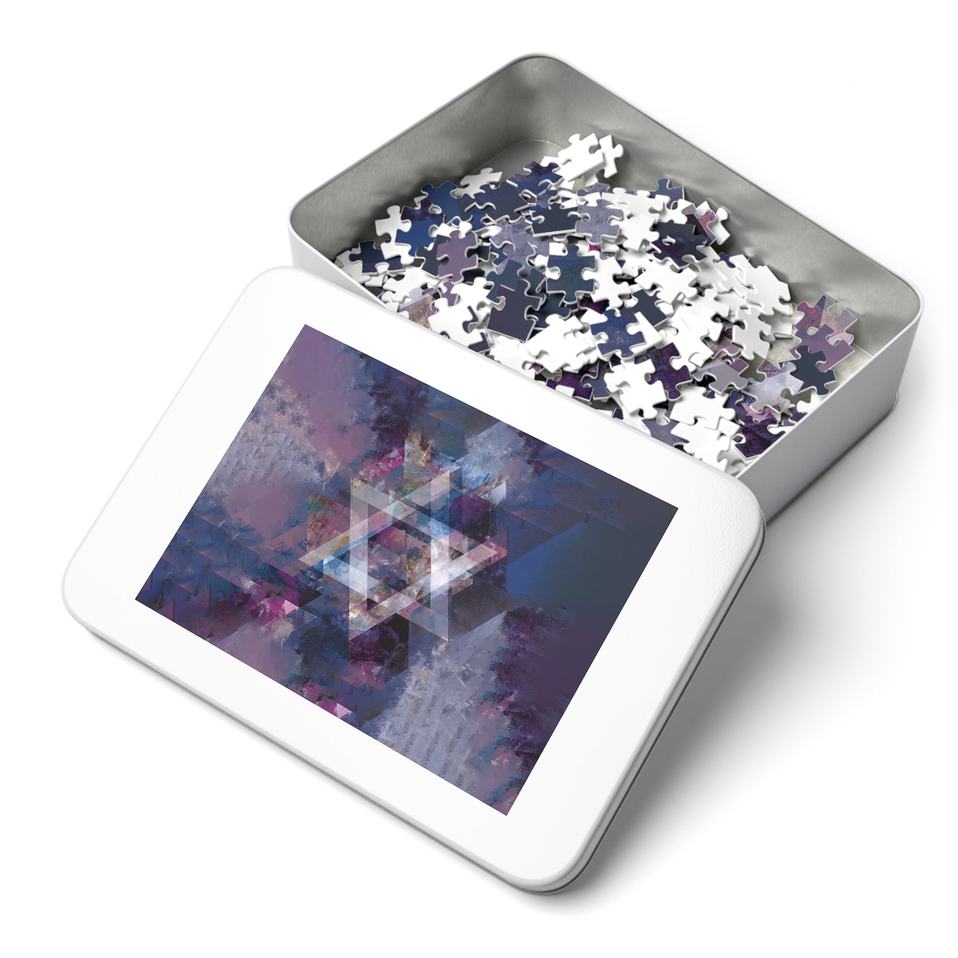 Abstract Star of David Jigsaw Puzzle with Tin - American Zionist