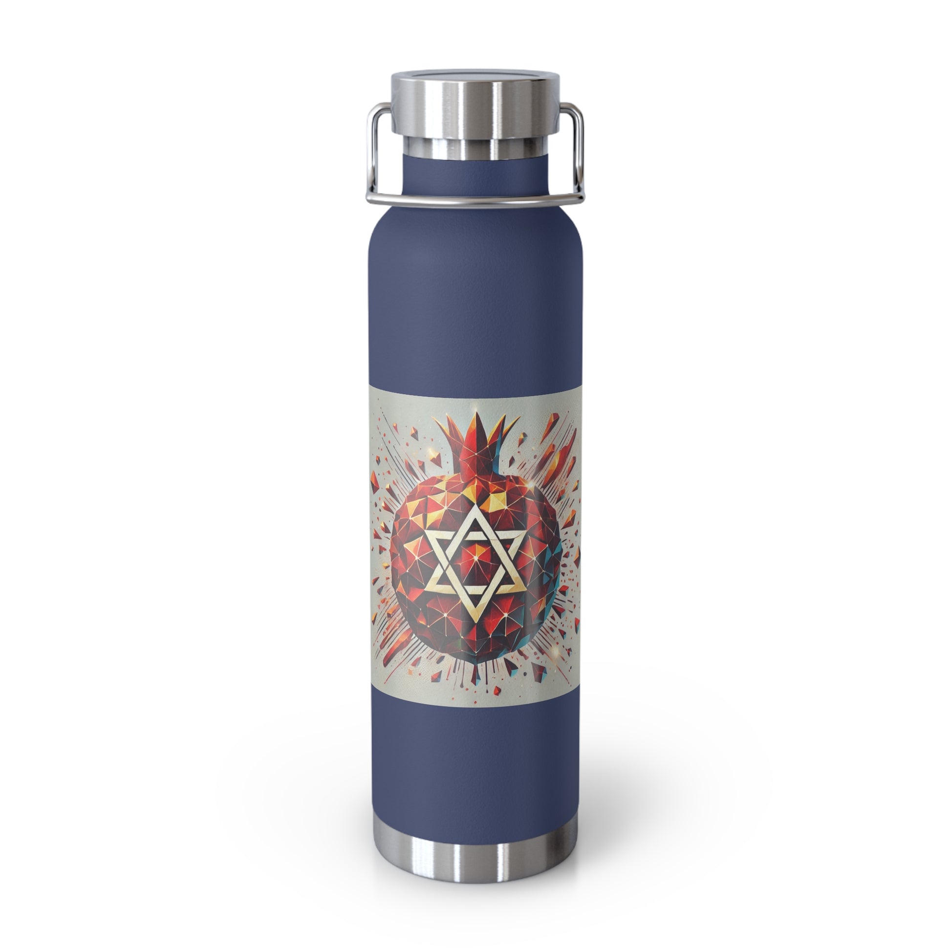 Pomegranate Star of David Copper Vacuum Insulated Bottle, 22oz - American Zionist