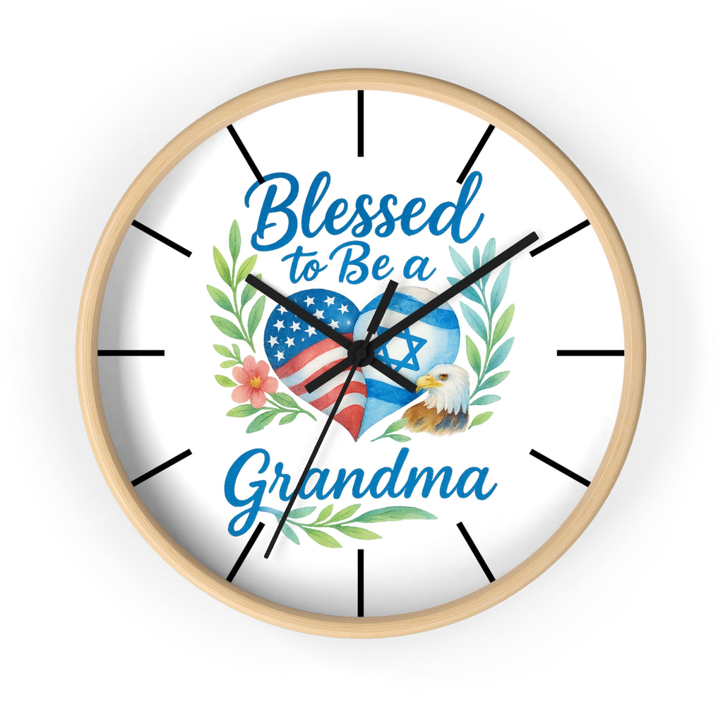 Blessed To Be A Grandma Wall Clock - American Zionist