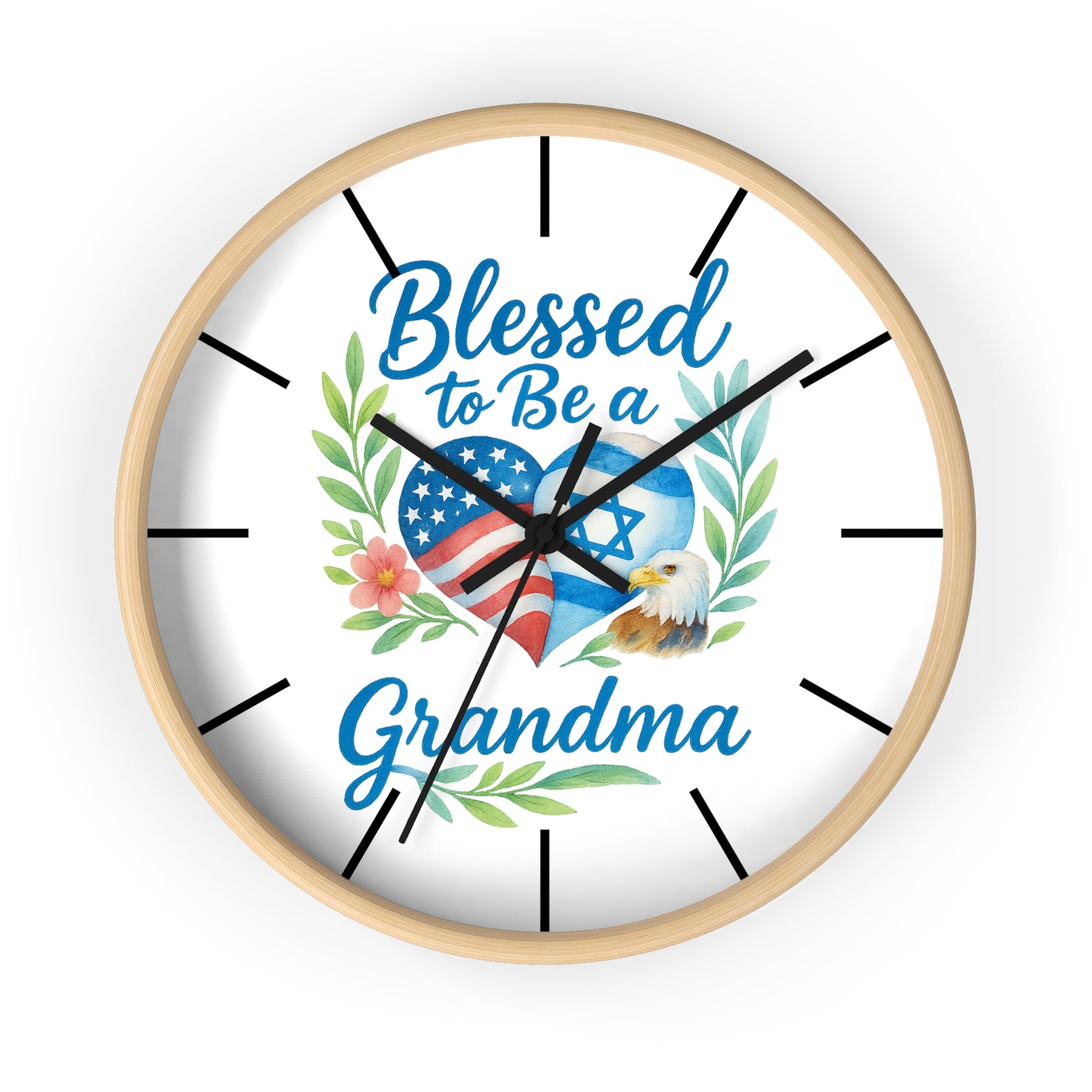 Blessed To Be A Grandma Wall Clock - American Zionist