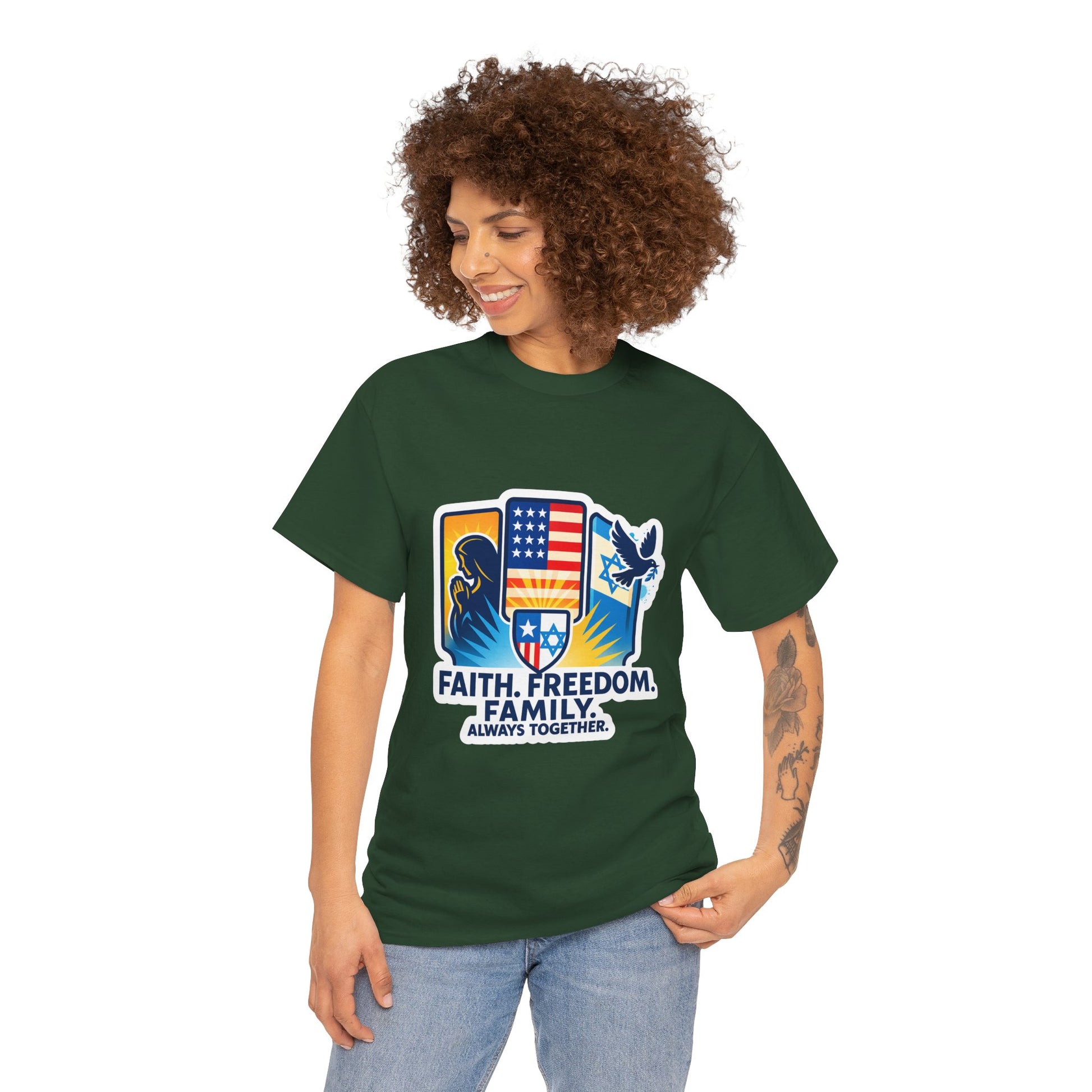 Shield Of Togetherness Unisex Heavy Cotton Tee - American Zionist
