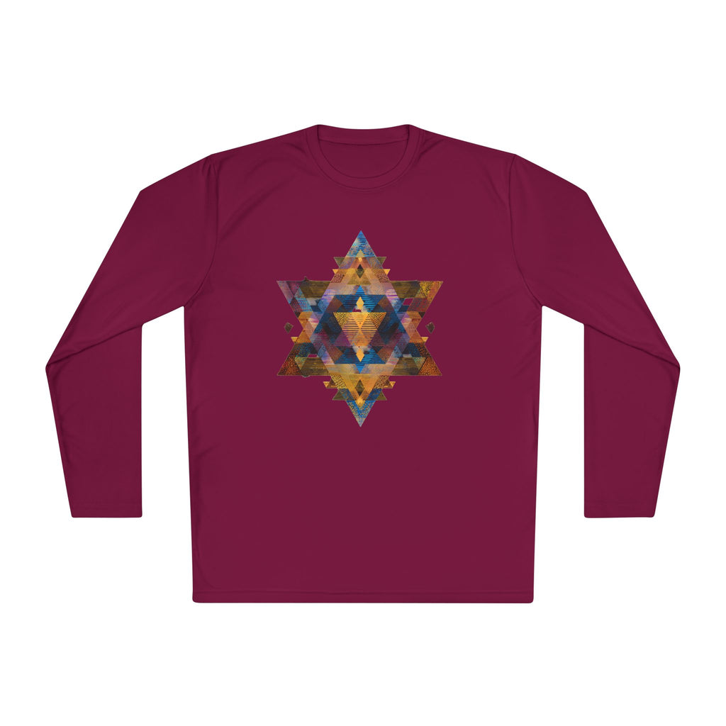 Star of David Geometric Unisex Lightweight Long Sleeve Tee - American Zionist