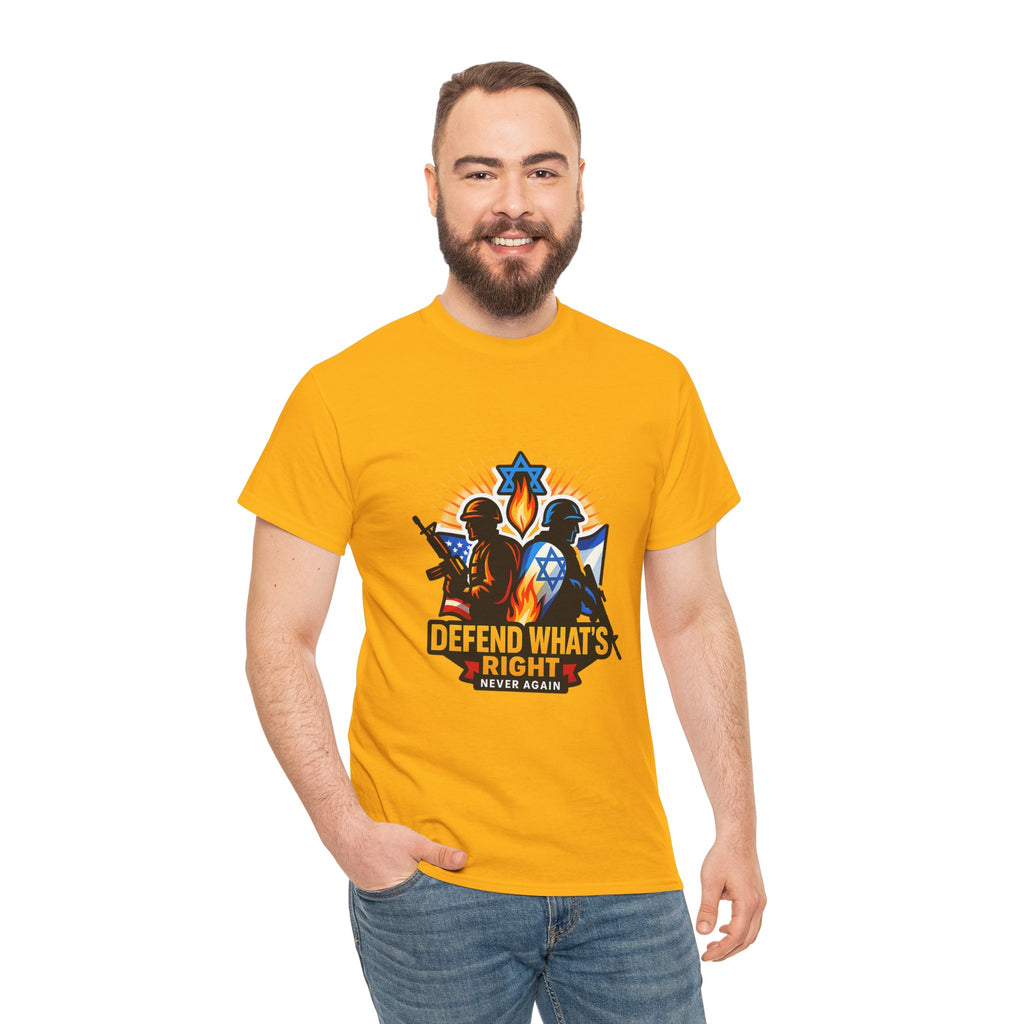 Defend Whats Right Unisex Heavy Cotton Tee - American Zionist