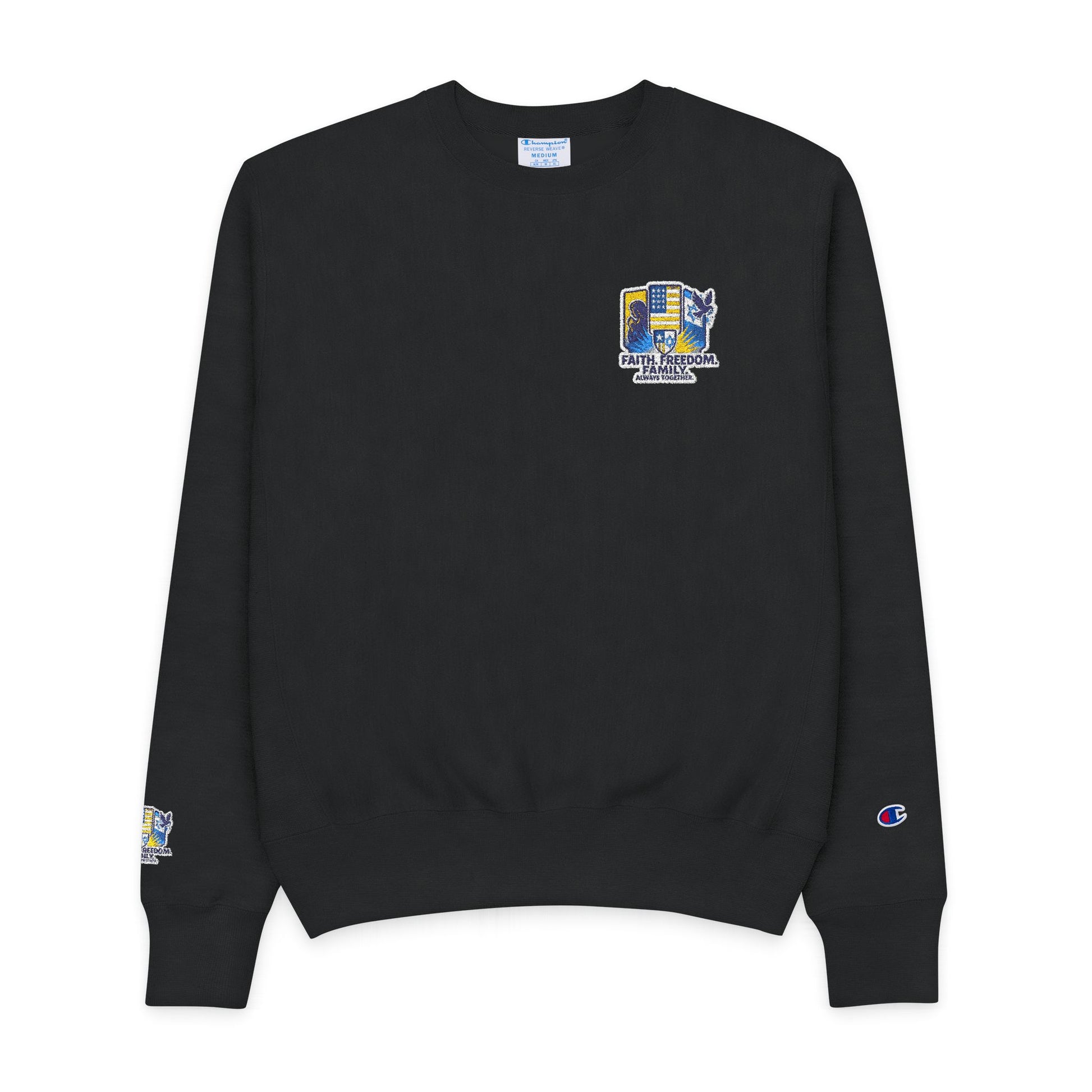Faith Freedom Family Men's Champion Crewneck Sweatshirt - American Zionist