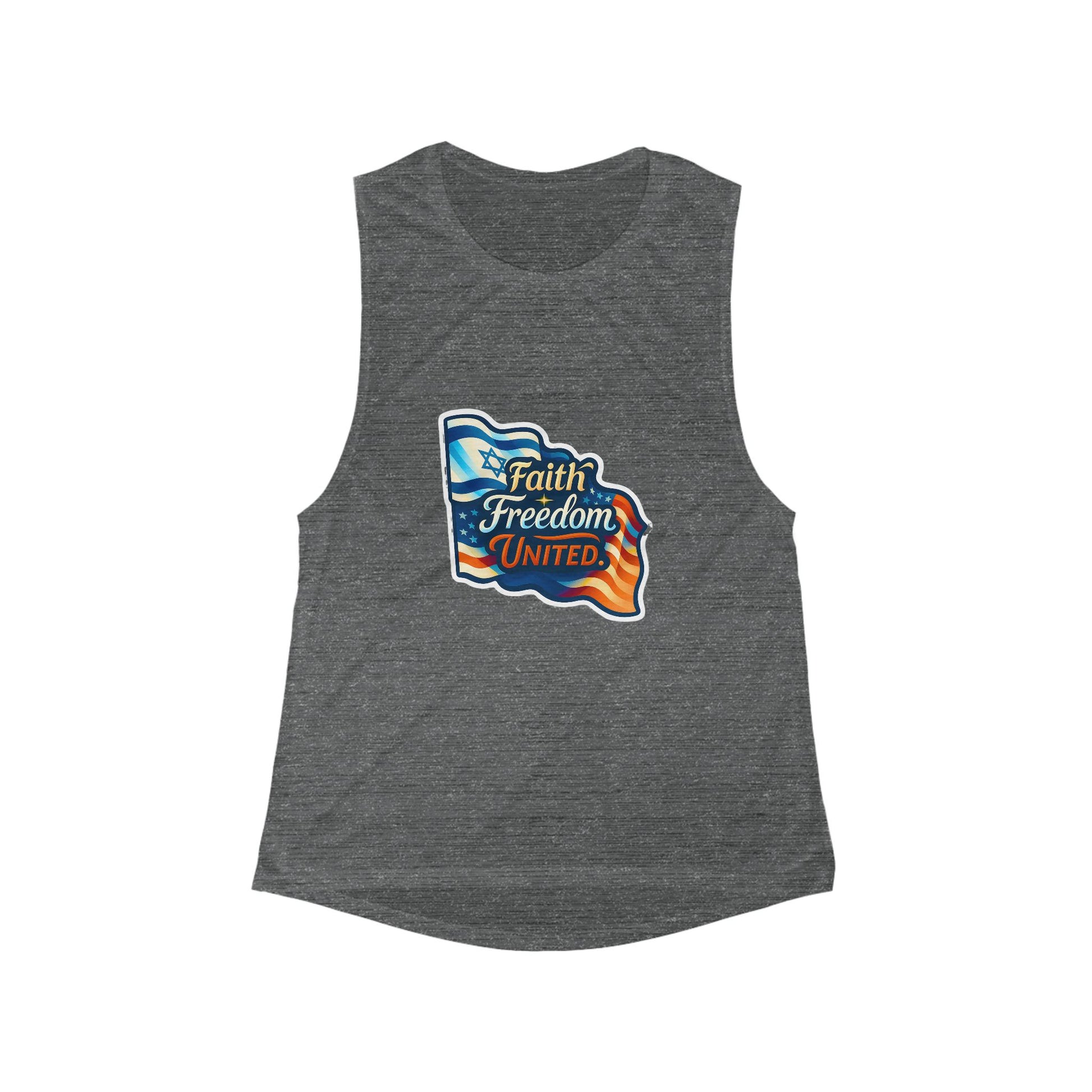 Faith Freedom United Women's Flowy Scoop Muscle Tank - American Zionist