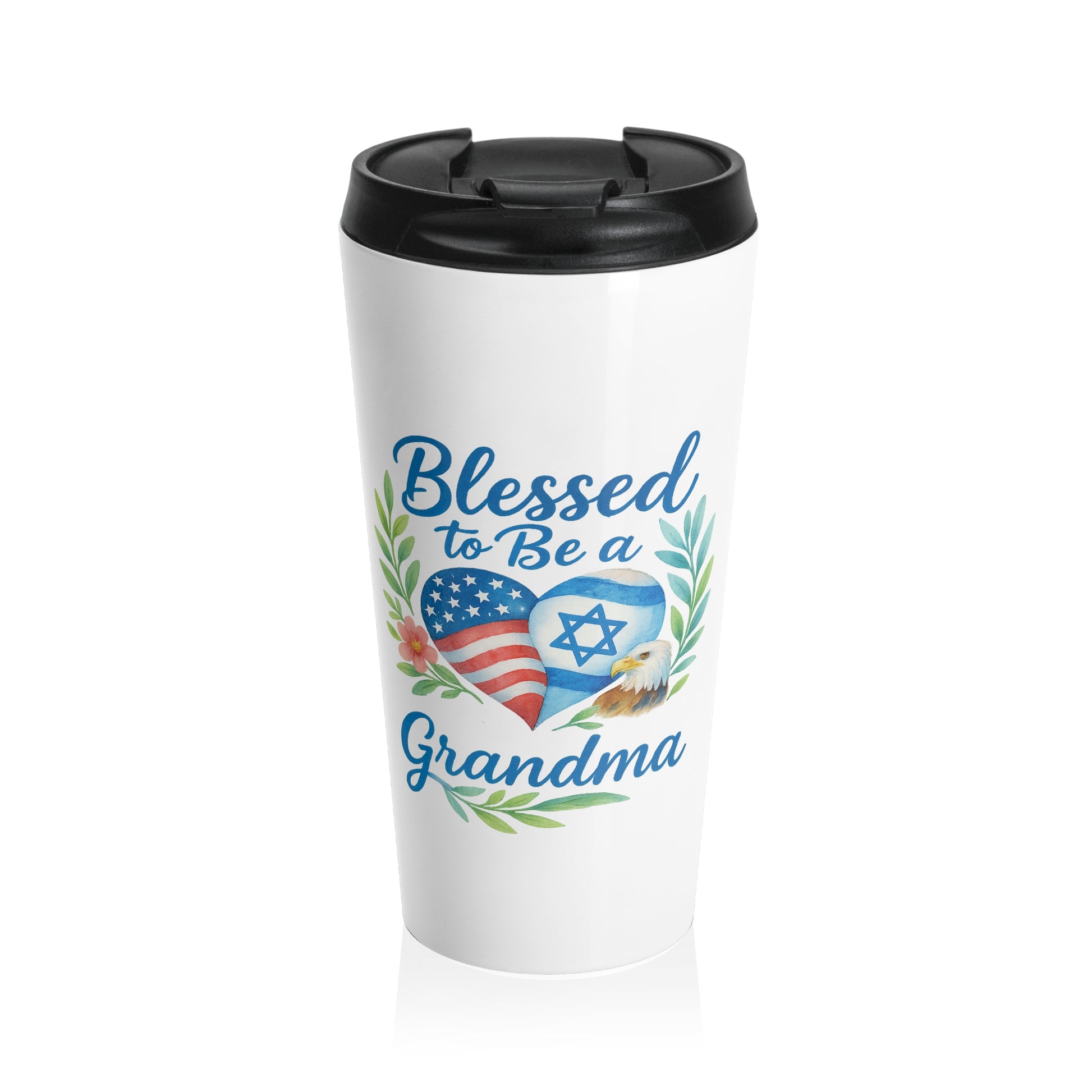 Blessed To Be A Grandma Stainless Steel Travel Mug - American Zionist