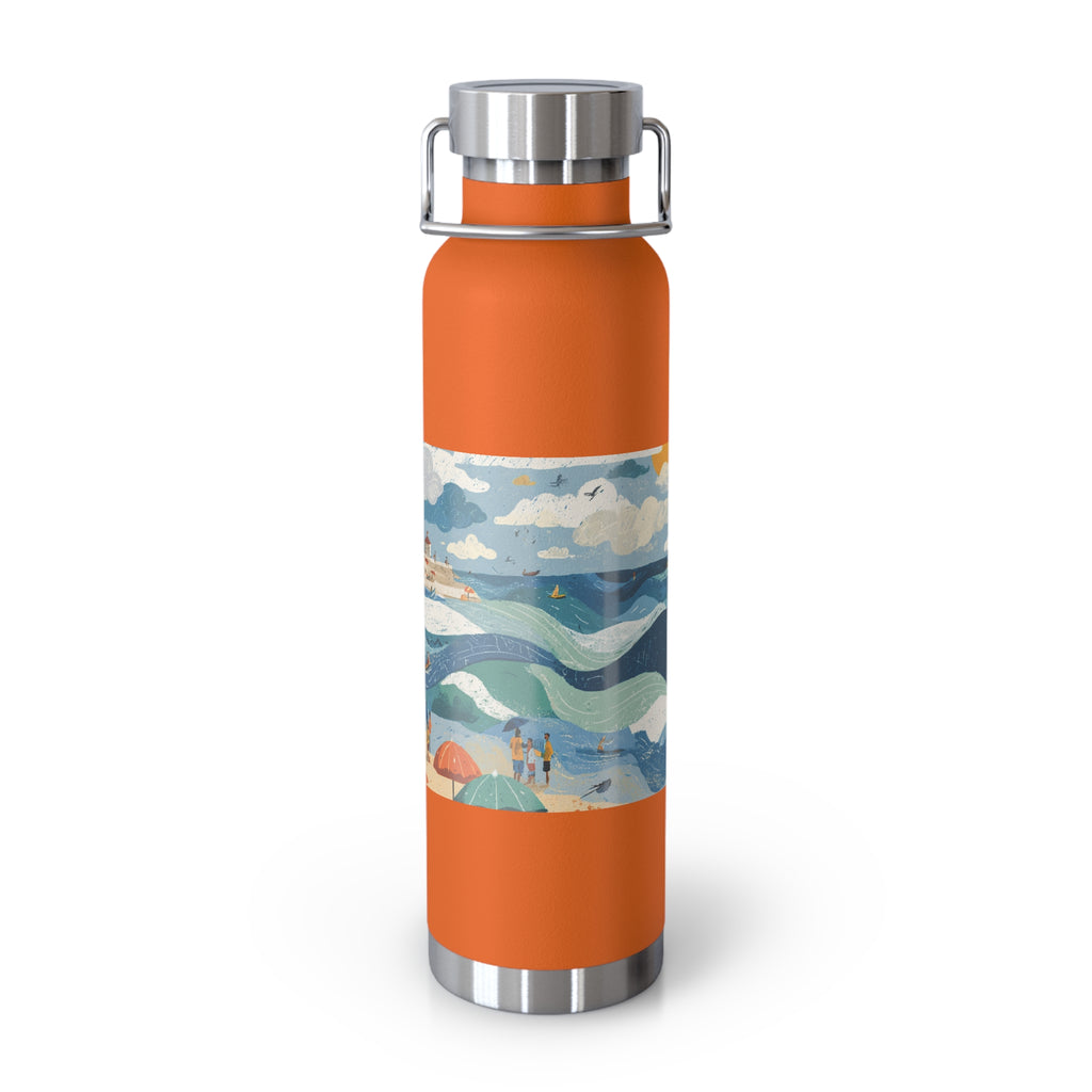 Tel Aviv Beach Copper Vacuum Insulated Bottle, 22oz - American Zionist