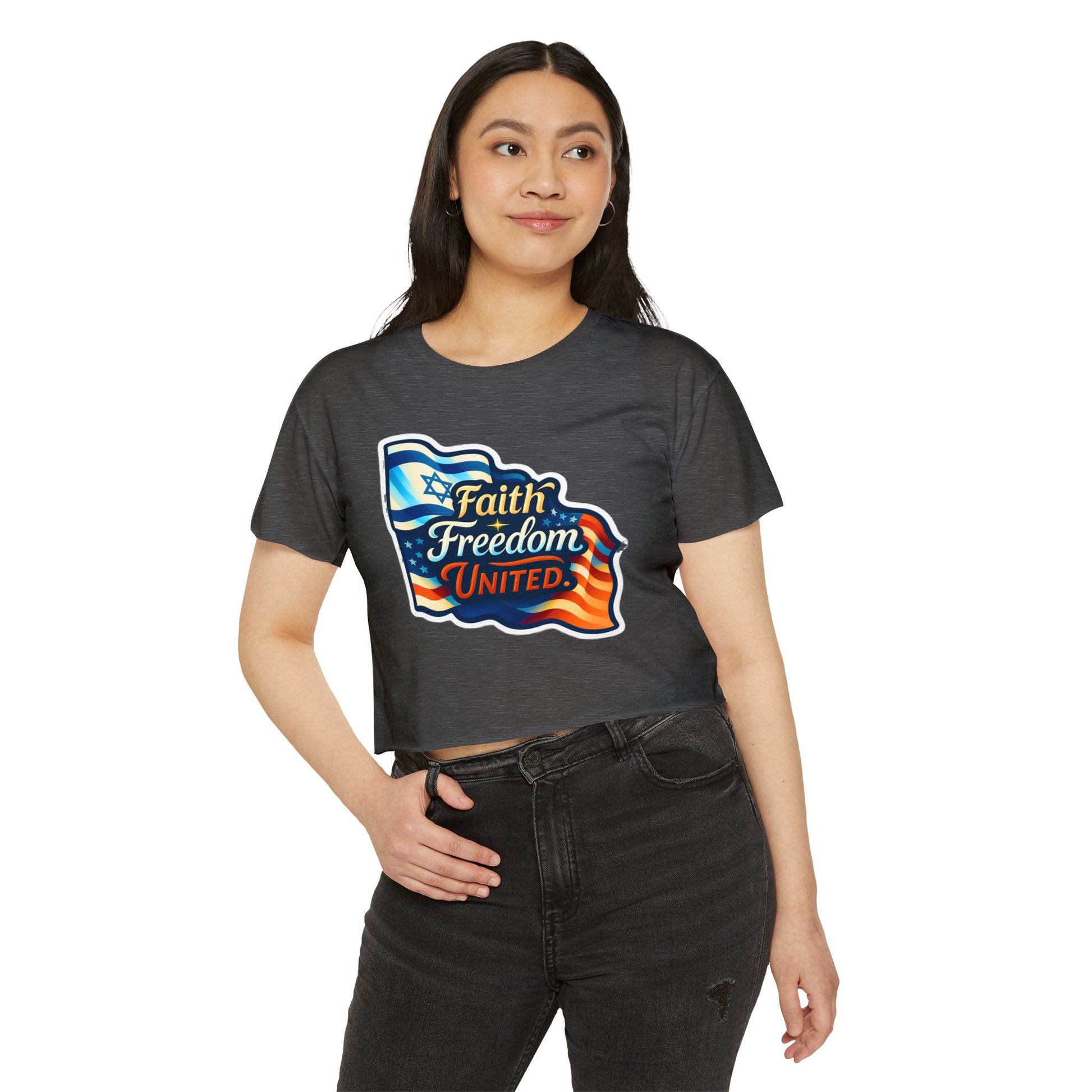 Faith Freedom United Women's Festival Crop Top - American Zionist