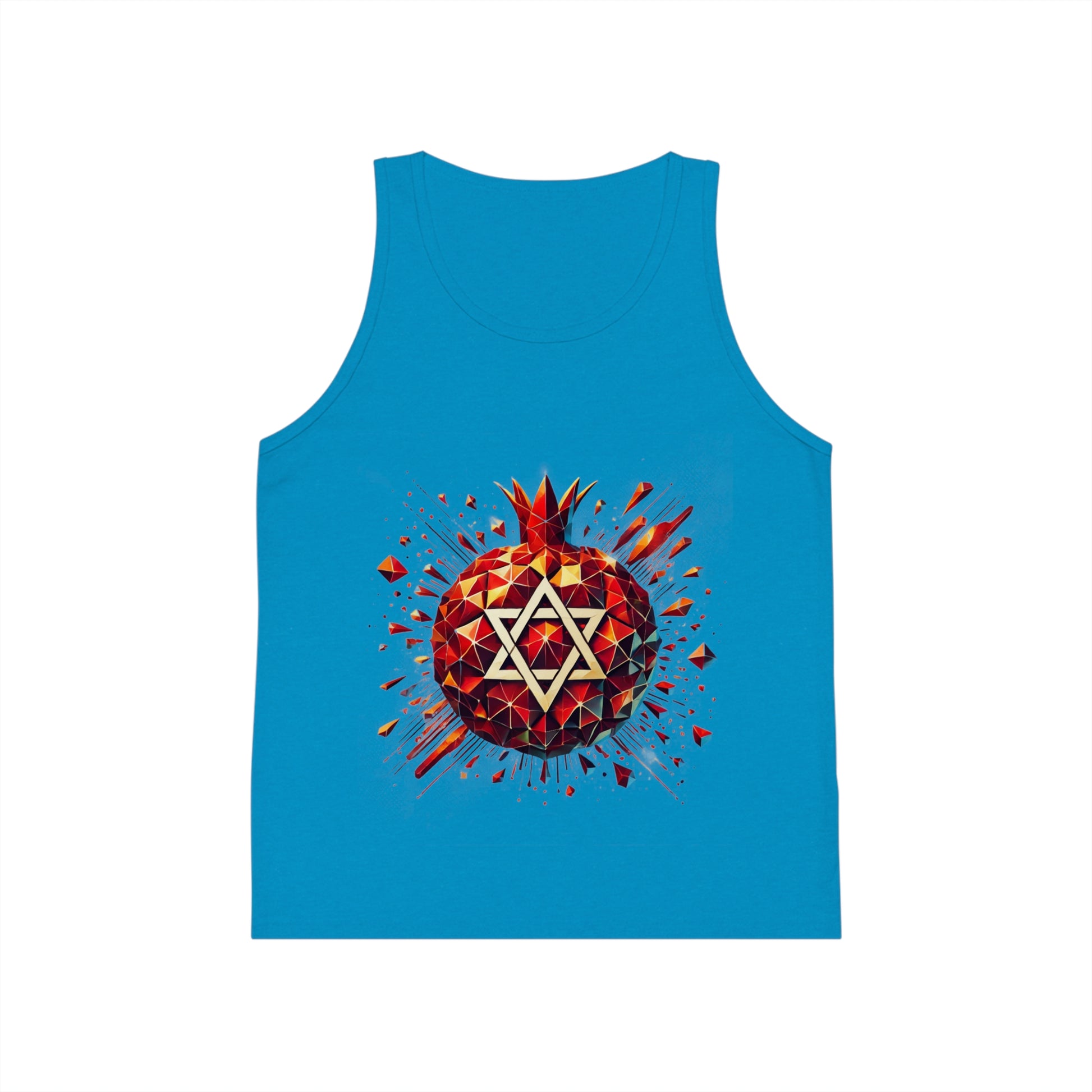 Pomegranate Star of David Kid's Jersey Tank Top - American Zionist
