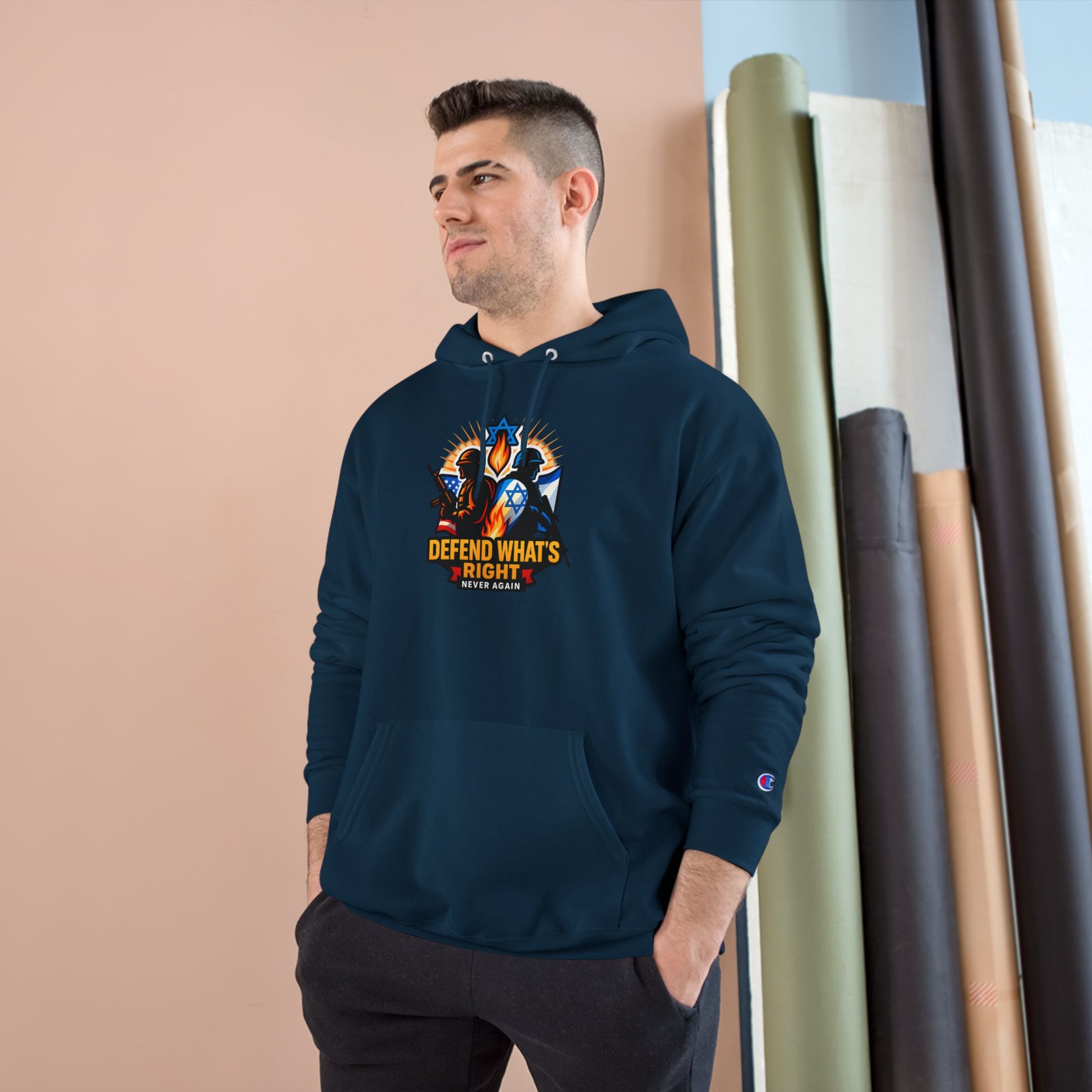 Defend What's Right Champion Hoodie - American Zionist