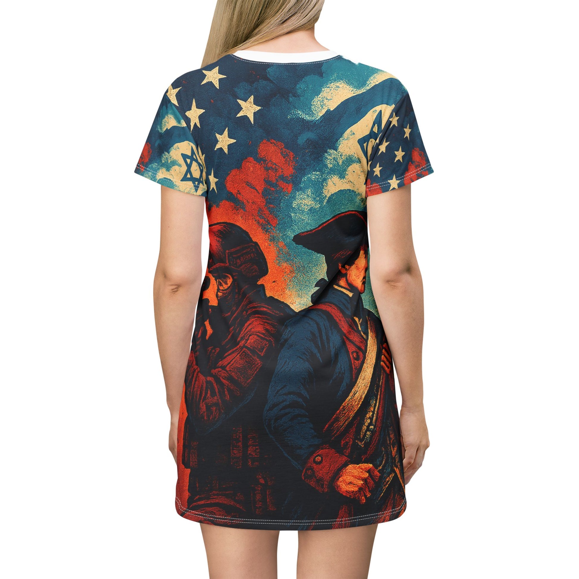 Defenders Across Generations T-Shirt Dress (AOP) - American Zionist