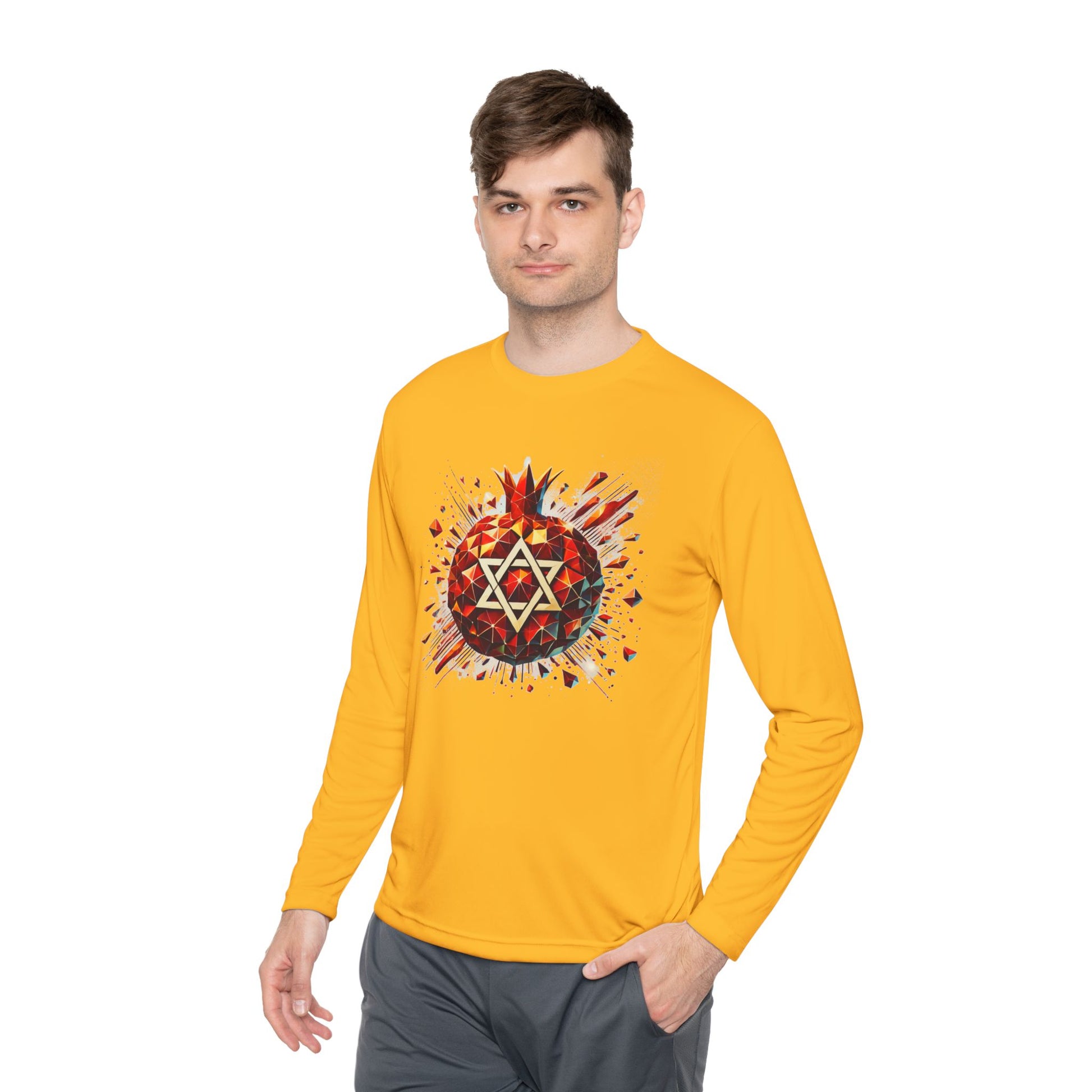 Pomegranate Star of David Unisex Lightweight Long Sleeve Tee - American Zionist