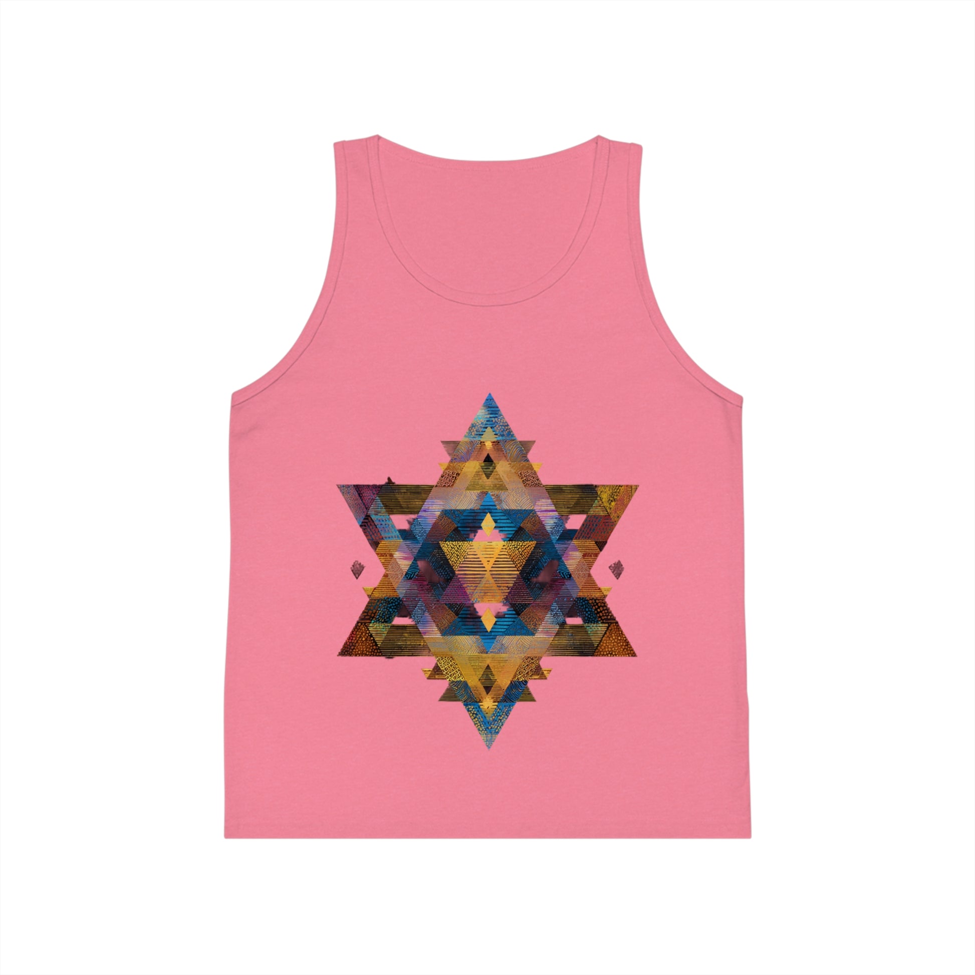 Star of David Geometric Kid's Jersey Tank Top - American Zionist