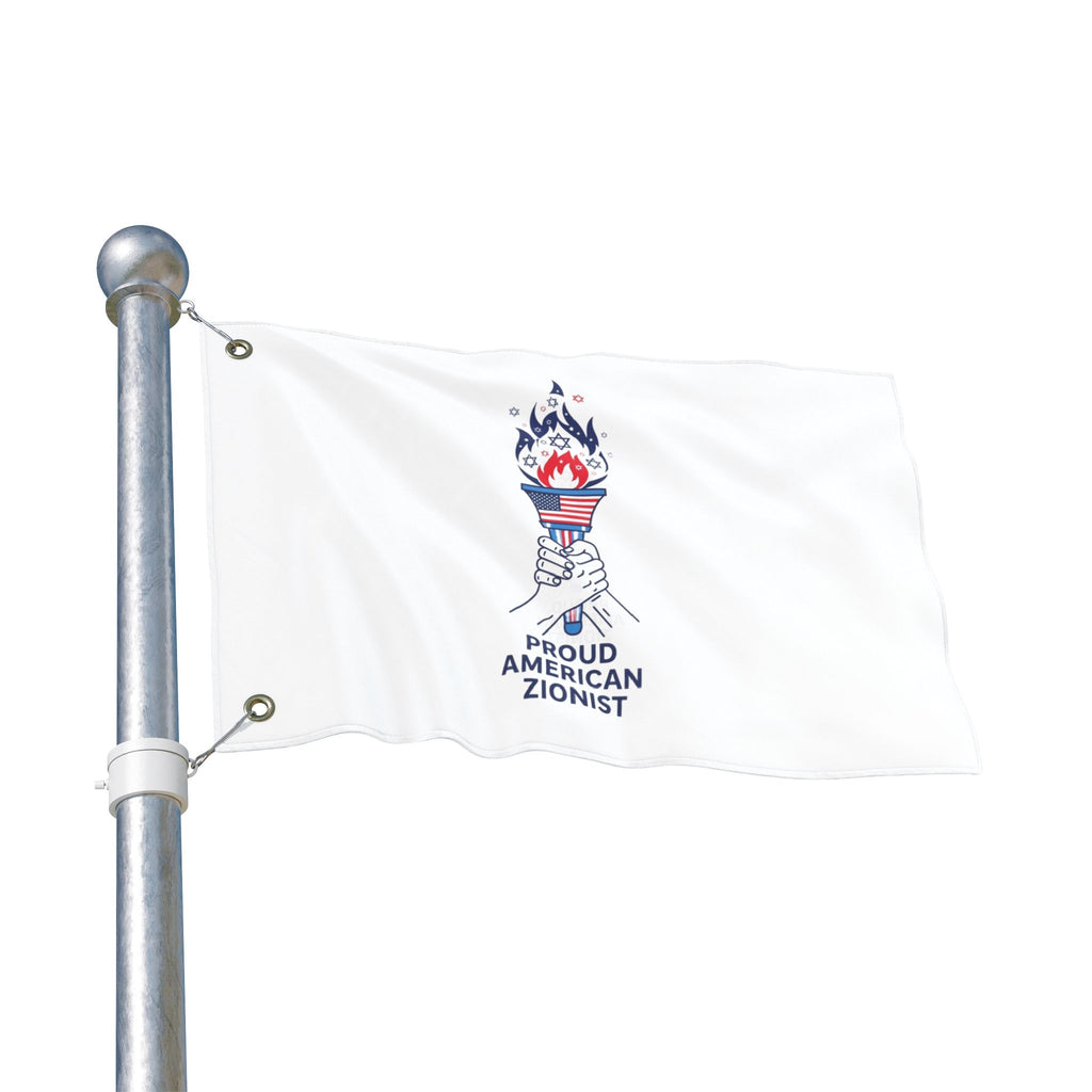 Proud American Zionist Torch Double Sided Flag - American Zionist