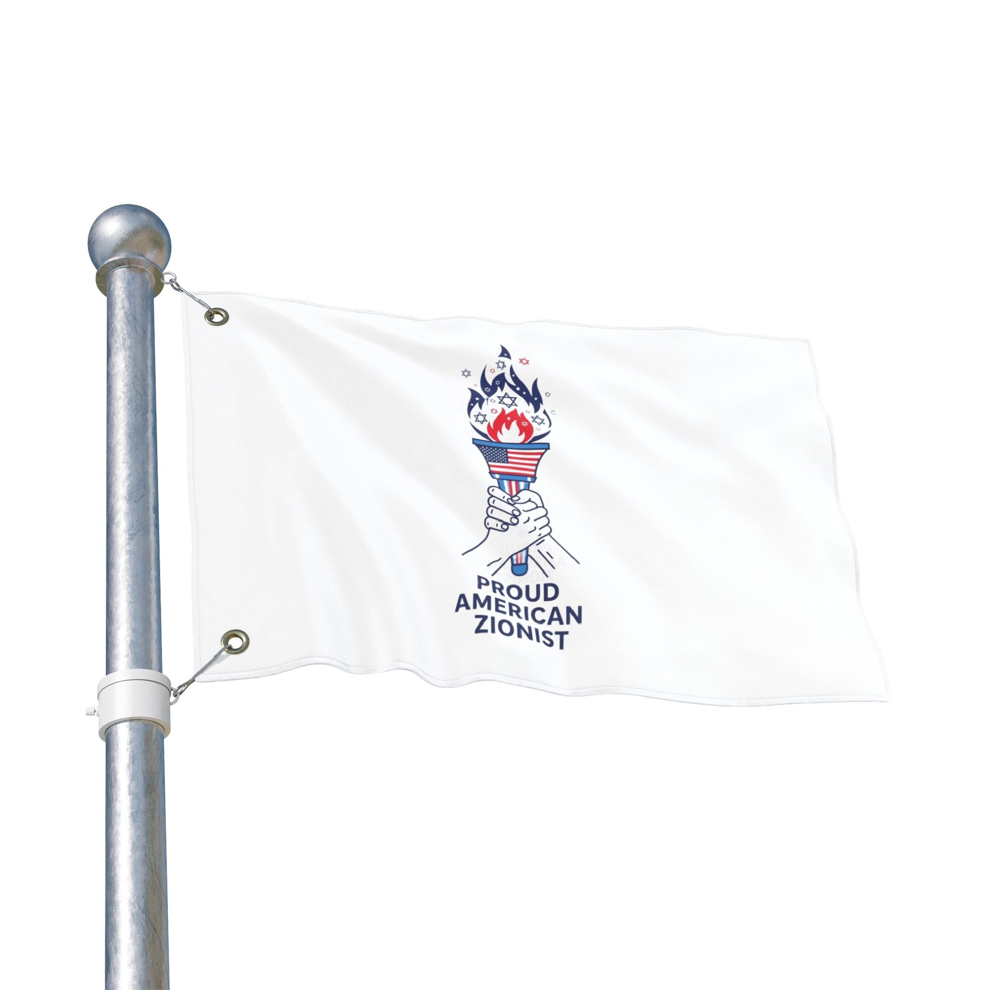 Proud American Zionist Torch Double Sided Flag - American Zionist